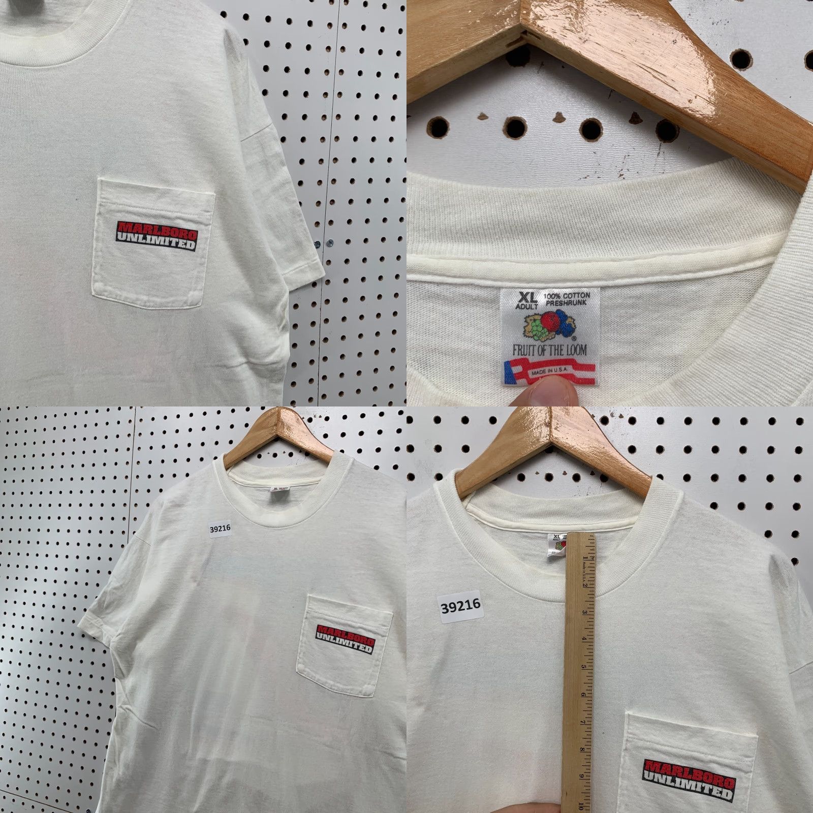 Fruit Of The Loom VINTAGE Fruit of the Loom 90s Marlboro Pocket Shirt XL White Short Sleeve Graphic Print Mens Cowboy Beer Size US XL / EU 56 / 4 - 8 Thumbnail
