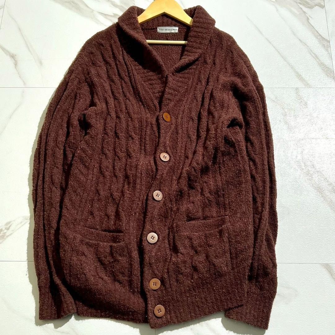 Issey Miyake ISSEY MIYAKE MEN Cable knit cardigan Brown Size L Size US L / EU 52-54 / 3 - 1 Thumbnail