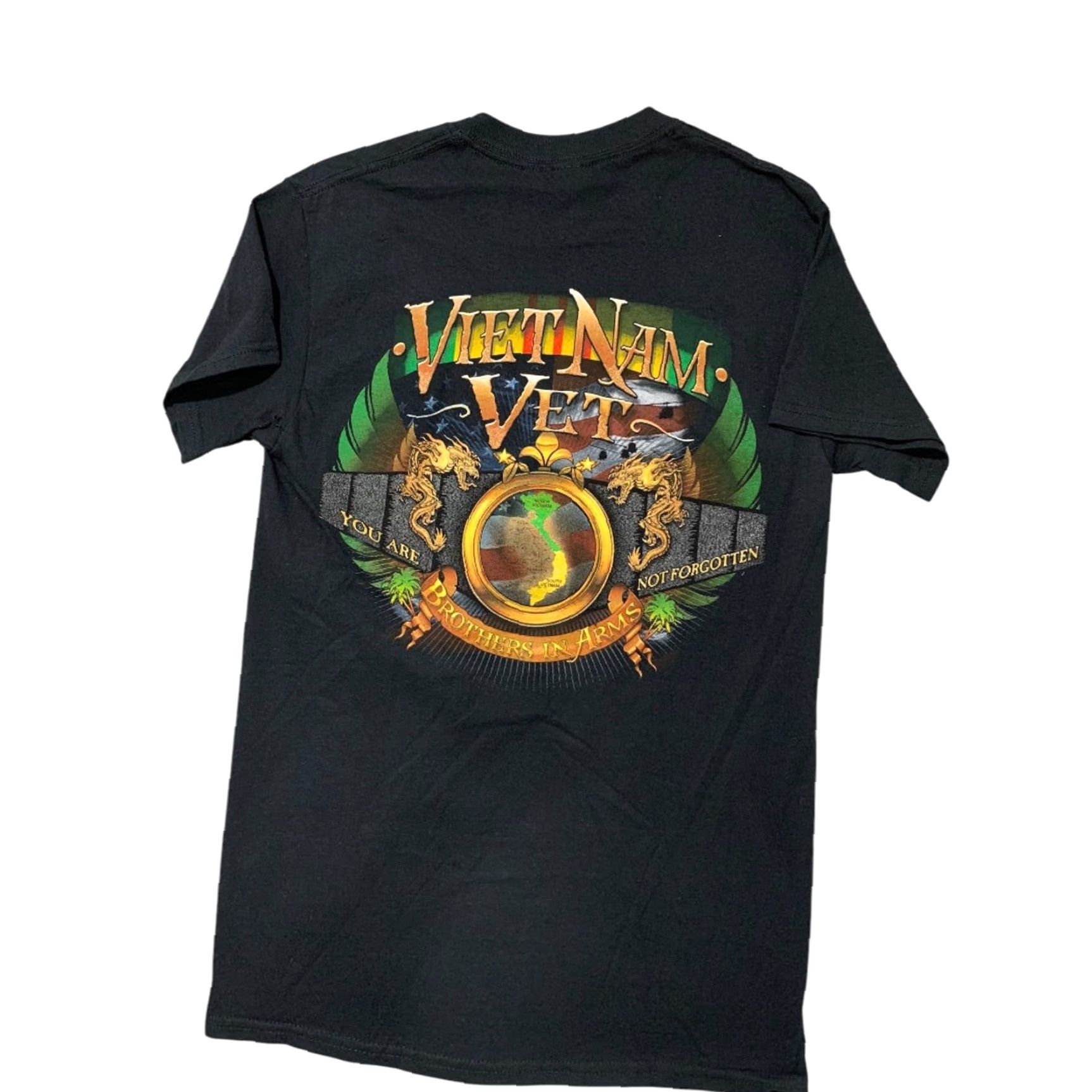 Gildan VINTAGE Vietnam Vet Small Black Gildan Short Sleeve Tshirt Mens S 100% Cotton People Shirt Size US S / EU 44-46 / 1 - 3 Thumbnail