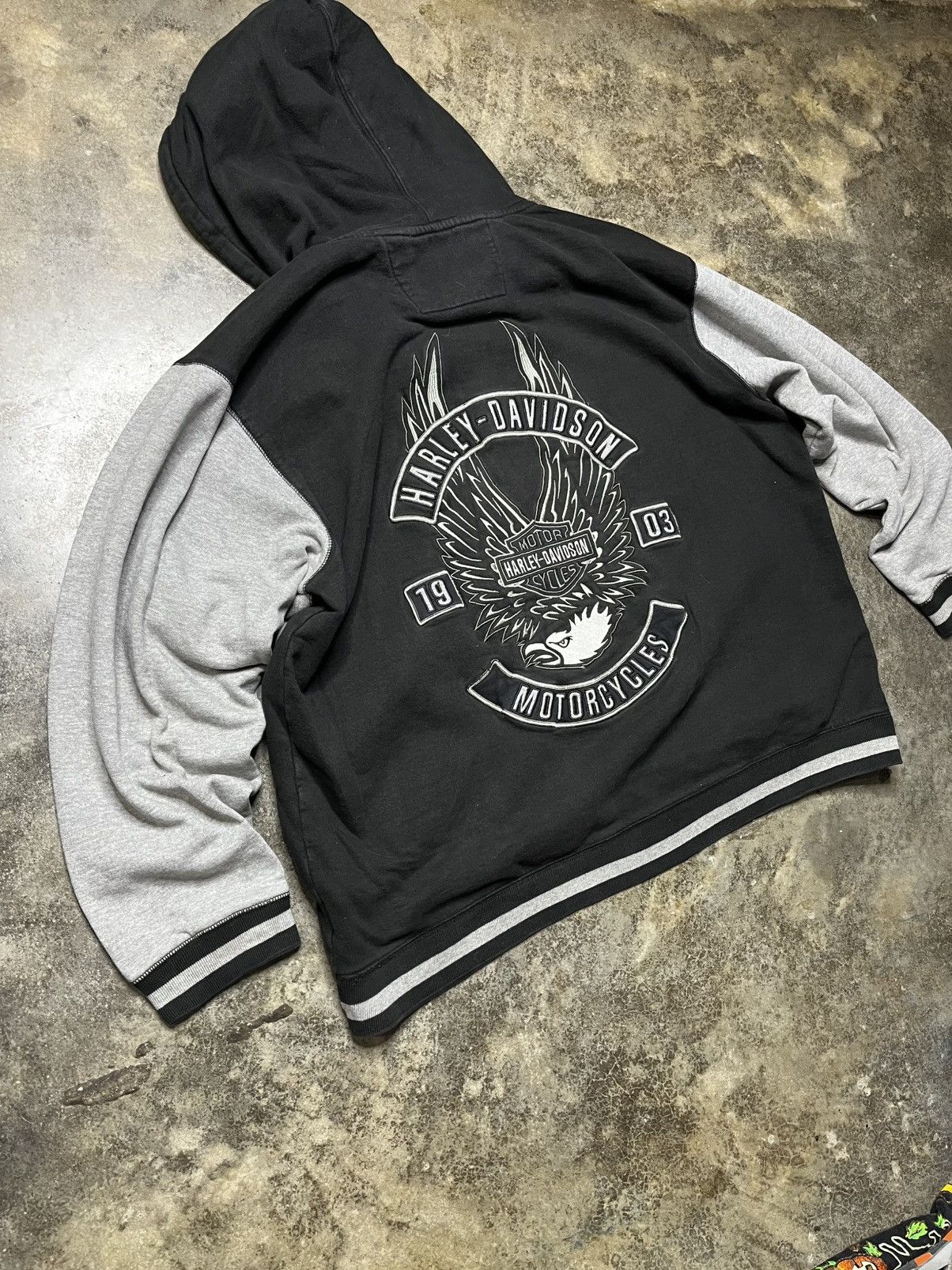 Vintage vintage harley davidson black baggy biker hoodie Size US XL / EU 56 / 4 - 1 Thumbnail