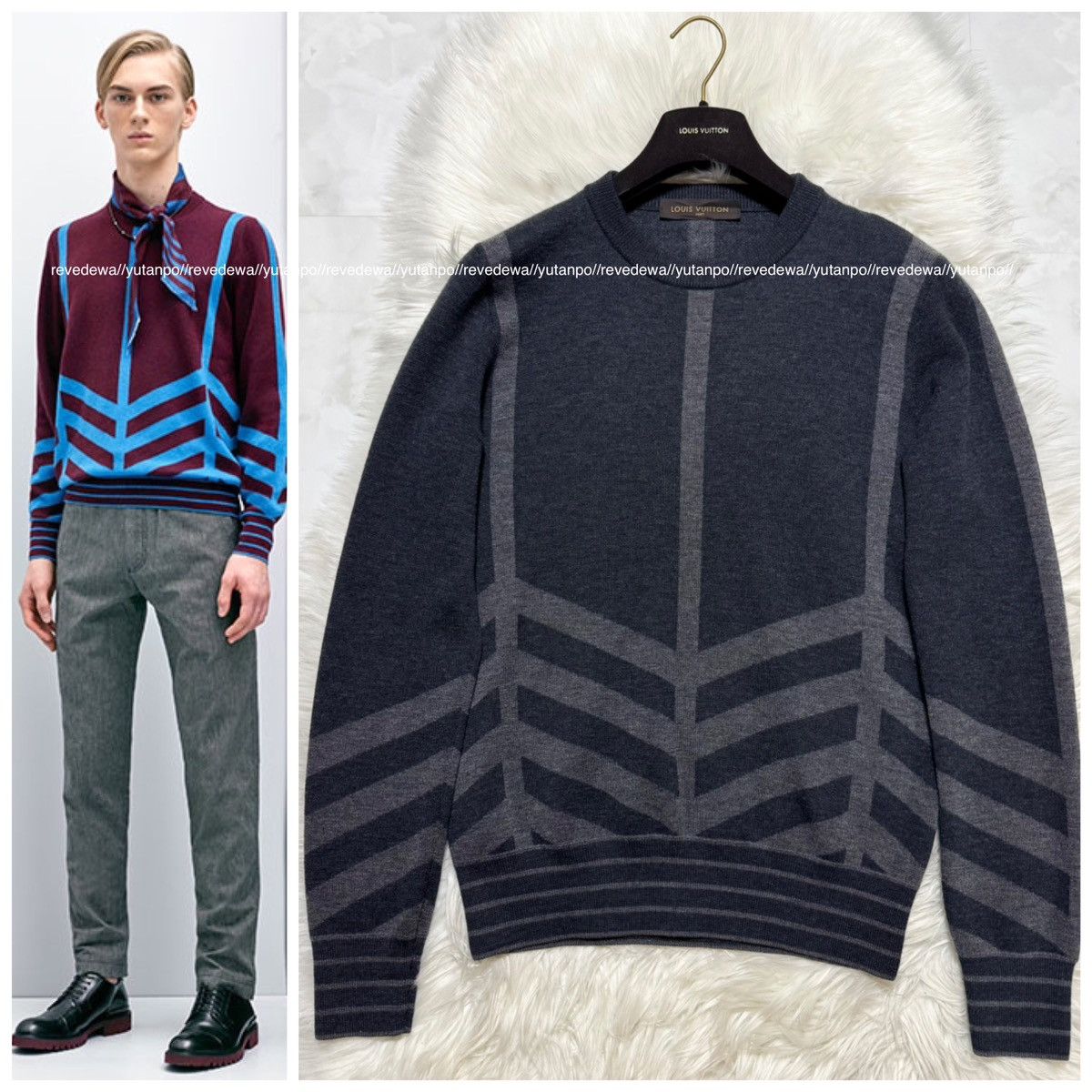 Louis Vuitton Louis Vuitton, color-blocked wool knit sweater Size US S / EU 44-46 / 1 - 1 Thumbnail