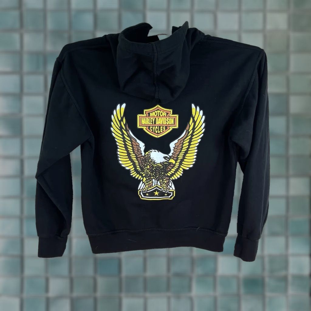 Harley Davidson VINTAGE Harley-Davidson Pullover Hooded Sweatshirt Adult M Black Size US M / EU 48-50 / 2 - 1 Thumbnail