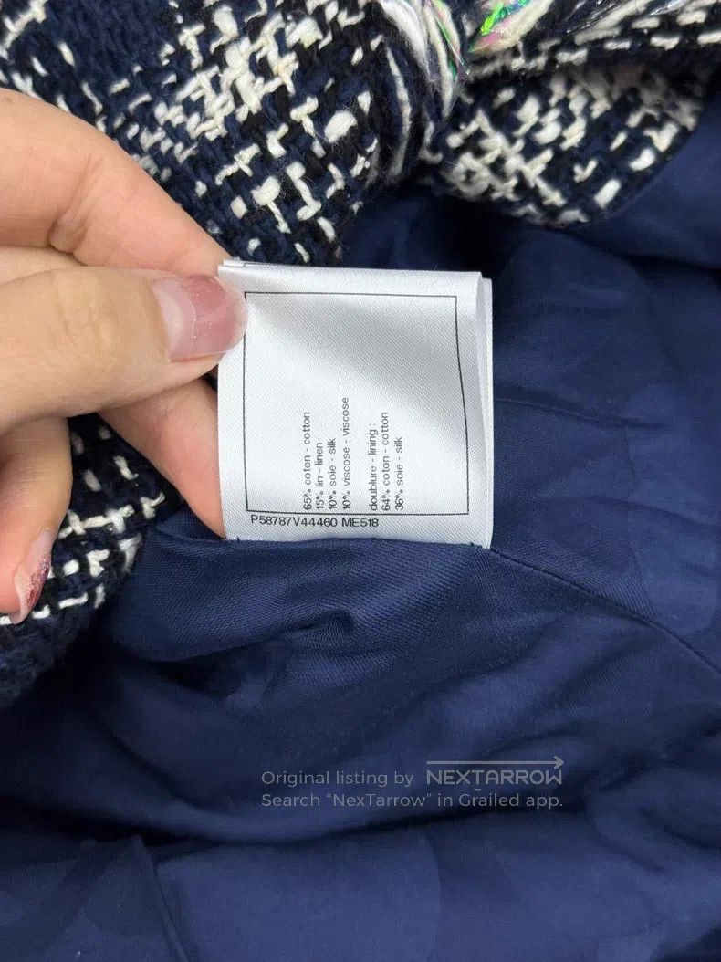 Chanel Chanel Waterfall series blue and white plaid woven jacket Size XS / US 0-2 / IT 36-38 - 7 Thumbnail
