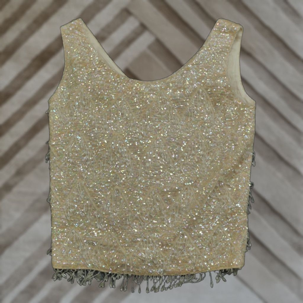 Vintage VINTAGE Beaded Top Womens L Tan Beige Wool Sleeveless Cocktail 60s 70s Beaded Top Womens L Tan Beige Wool Sleeveless Cocktail 60s 70s Size L / US 10 / IT 46 - 1 Thumbnail