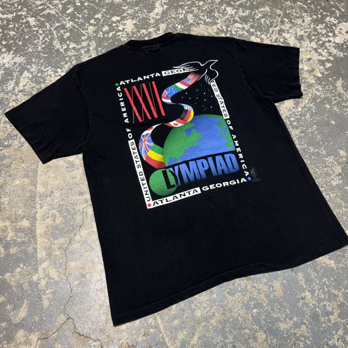 USA Olympics Vintage Atlanta Olympics Black 1996 Tshirt Size US L / EU 52-54 / 3 - 9 Thumbnail