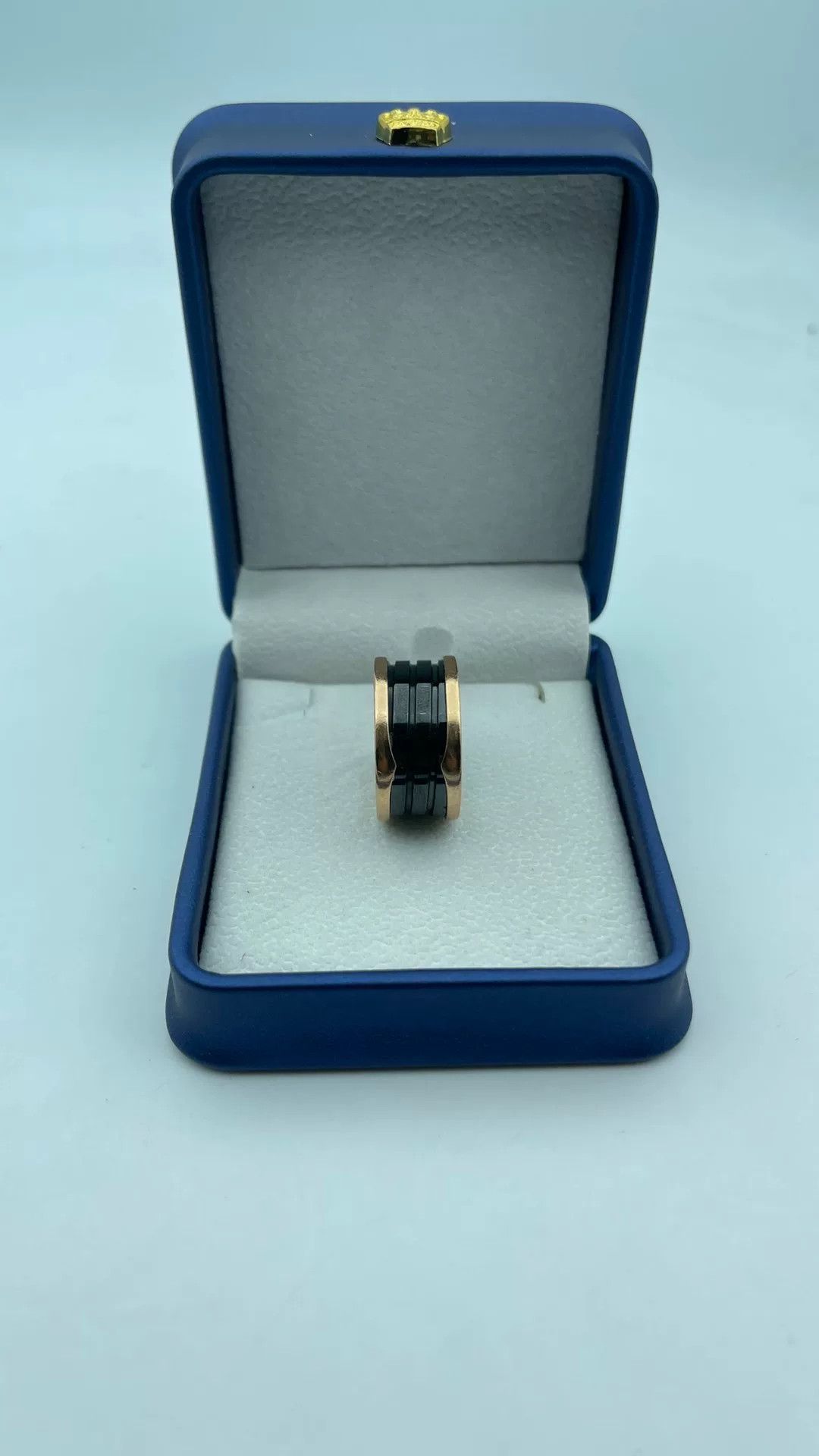 Bvlgari Bulgari Black Ceramic Rose Gold Ring Size ONE SIZE - 1 Thumbnail