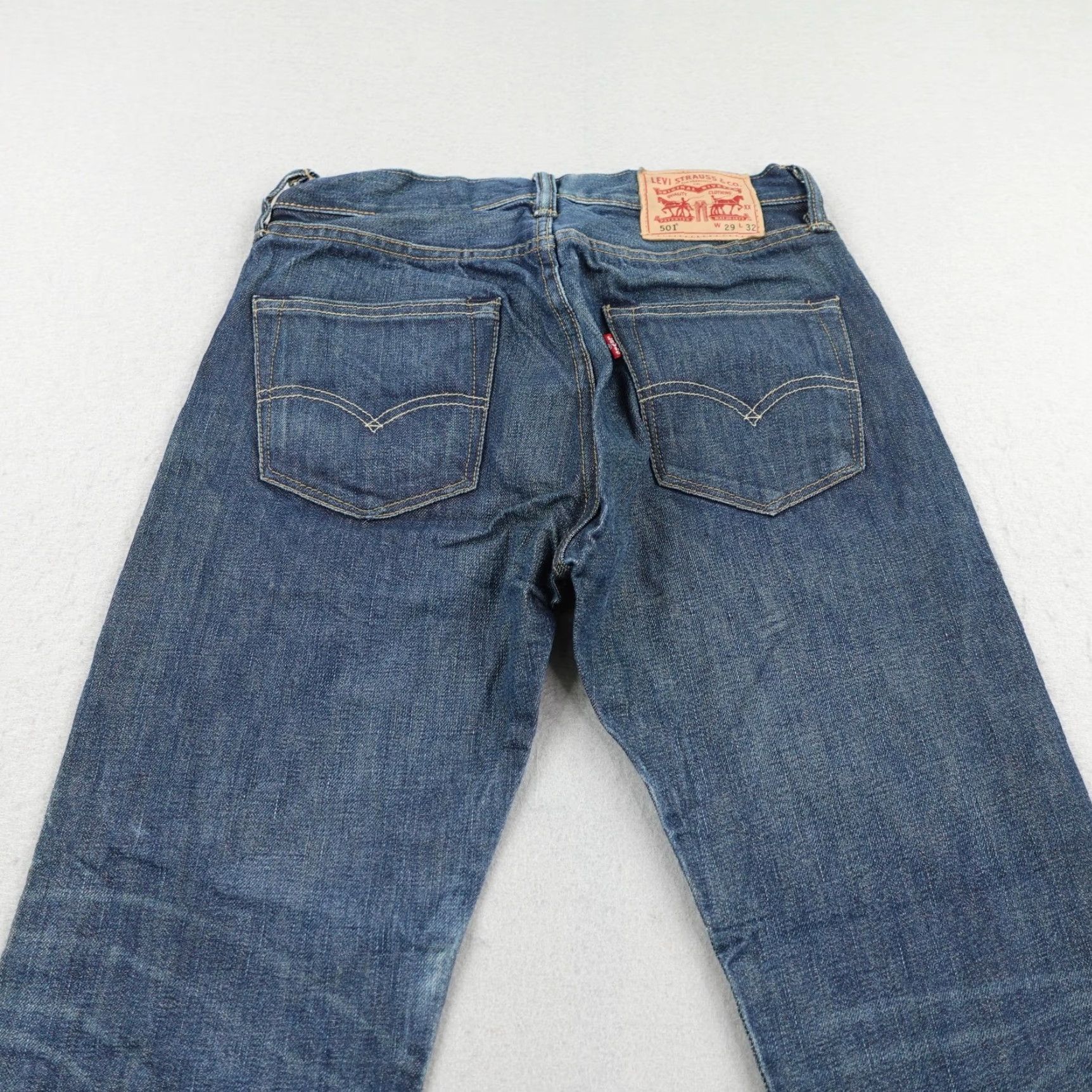 Levi's VINTAGE Levi's Jeans Mens 501 Button Fly Straight Leg Denim 29x32 Blue Red Tab 501 Series Mens Size US 29 - 6 Thumbnail
