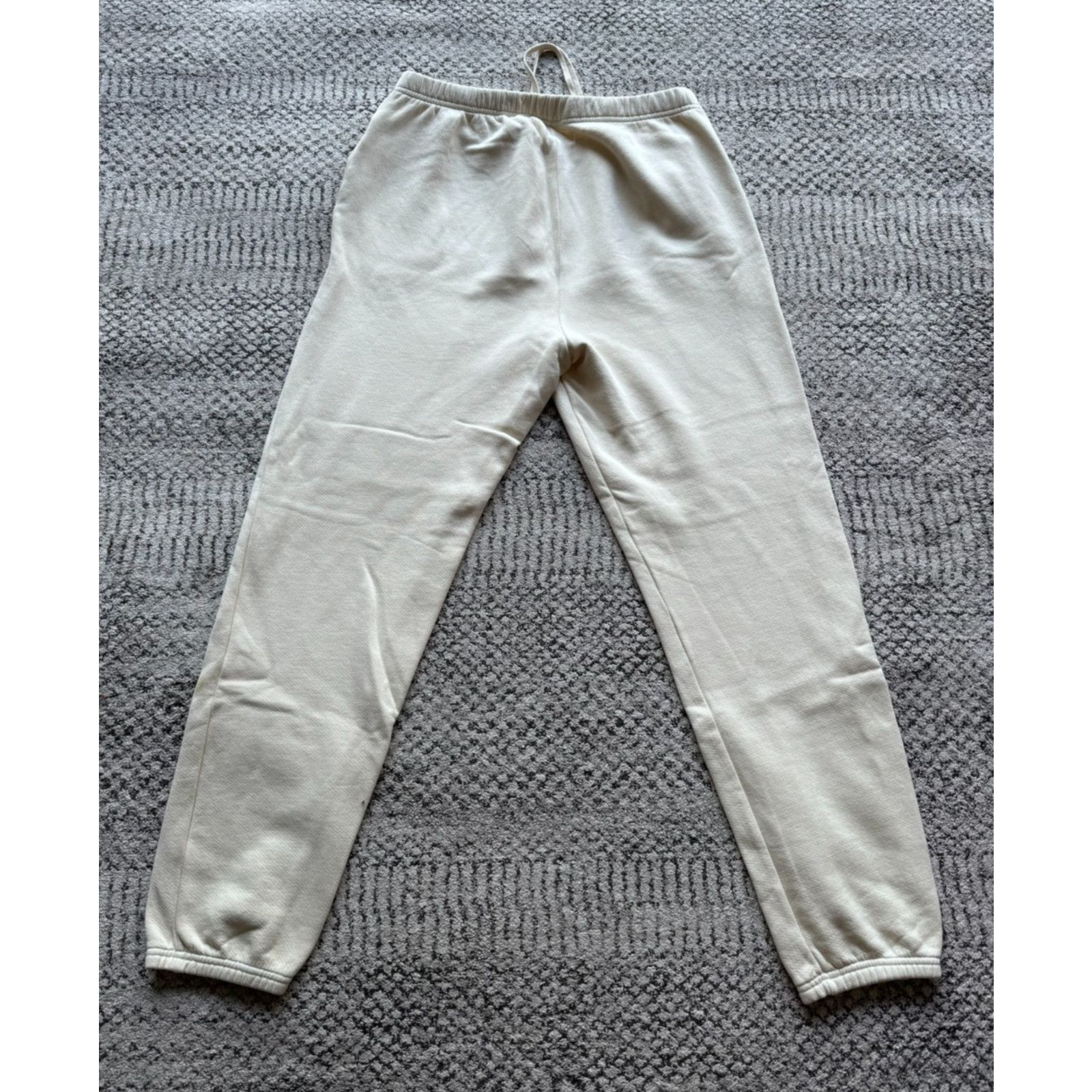 Les Tien Les Tien Brushed-back Cotton Track Sweatpants Cream sz XL Size US 34 / EU 50 - 2 Thumbnail