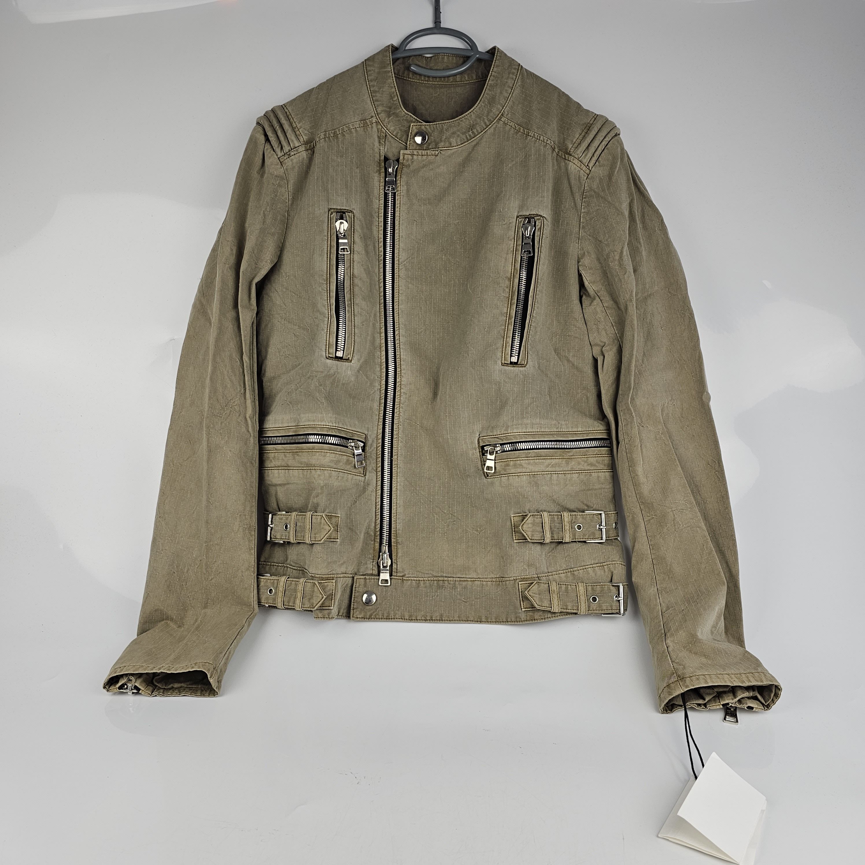 Balmain Balmain Beige Cotton Biker Jacket Size L New Size US L / EU 52-54 / 3 - 1 Thumbnail