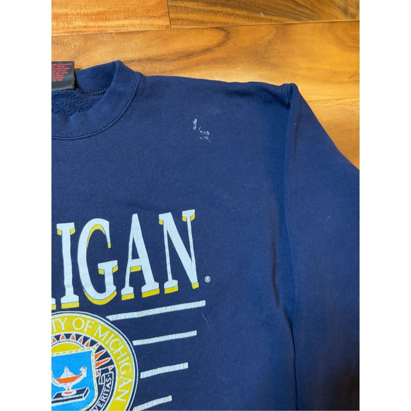 Vintage Size L - Vintage 1990s Michigan Wolverines Fire Crest Crewneck Sweatshirt Size US L / EU 52-54 / 3 - 3 Thumbnail
