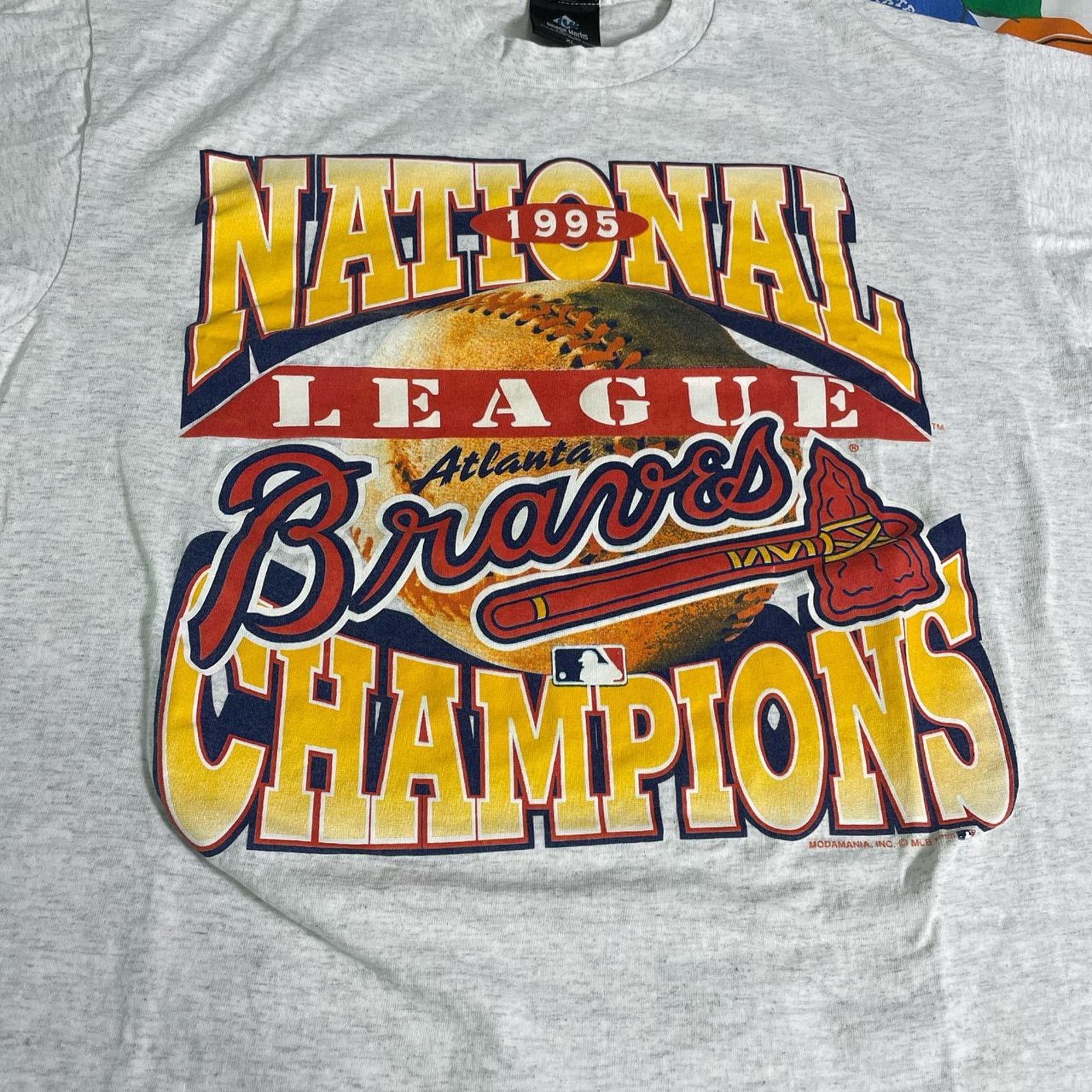 MLB × Vintage Vintage 1995 MLB Atlanta Braves World Series Baseball Tee Size US XL / EU 56 / 4 - 3 Thumbnail