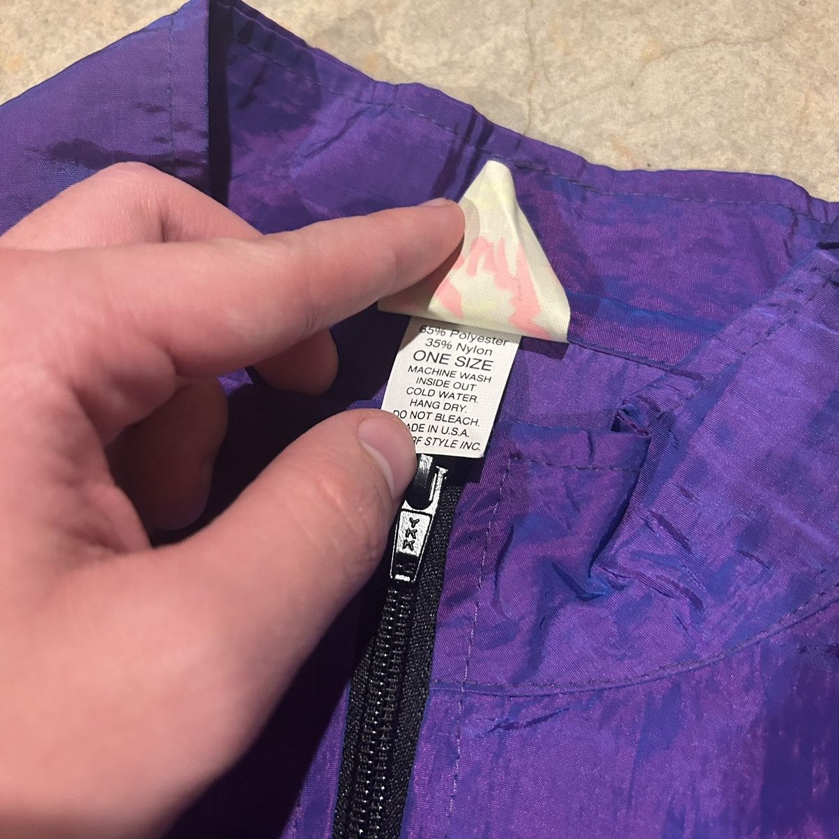 Vintage Crazy Vintage 90s Surf Style Iridescent Windbreaker Jacket Size US XL / EU 56 / 4 - 8 Thumbnail