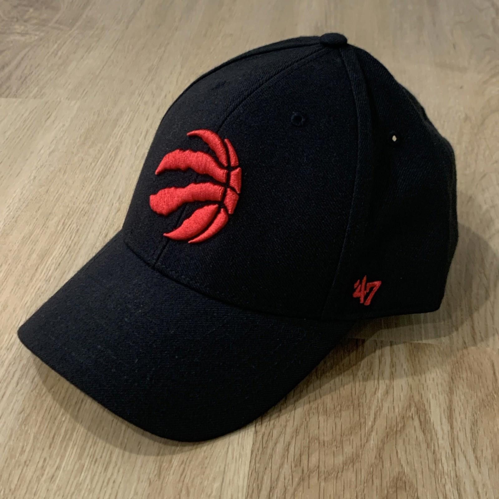 47 Brand New Men's Toronto Raptors MVP Primary Red Logo Black Cap Size ONE SIZE - 1 Thumbnail