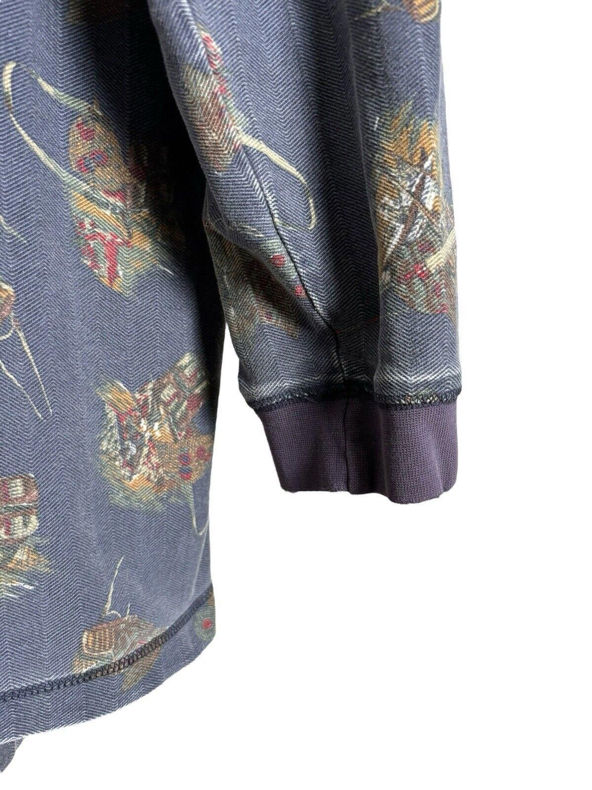 Vintage × Woolrich Woolen Mills Vintage Woolrich Rugged Longsleeve Large Faded Navy Blue Size US L / EU 52-54 / 3 - 3 Thumbnail