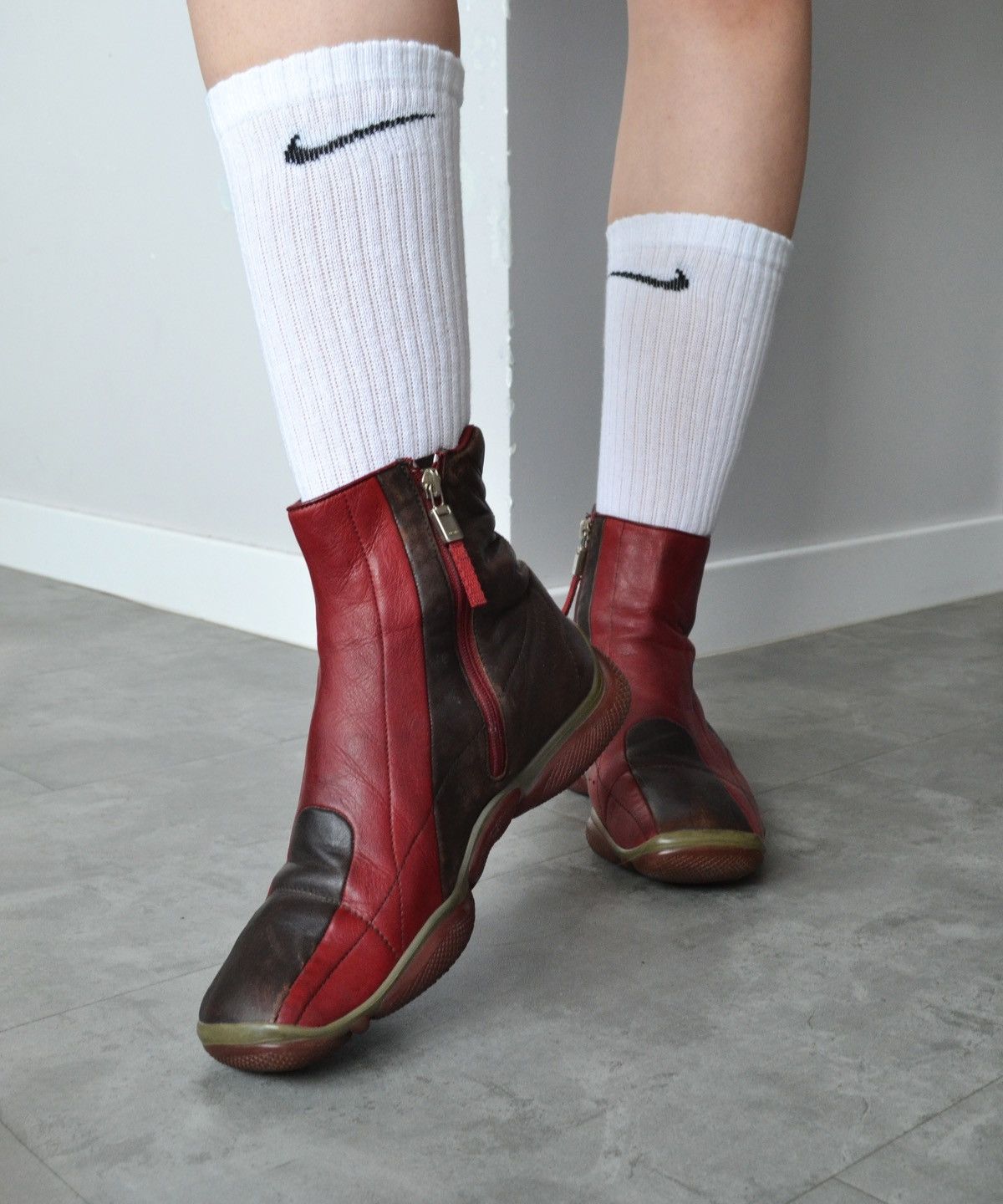 1999FW / PRADA 挟む / Leather Combat Boots
