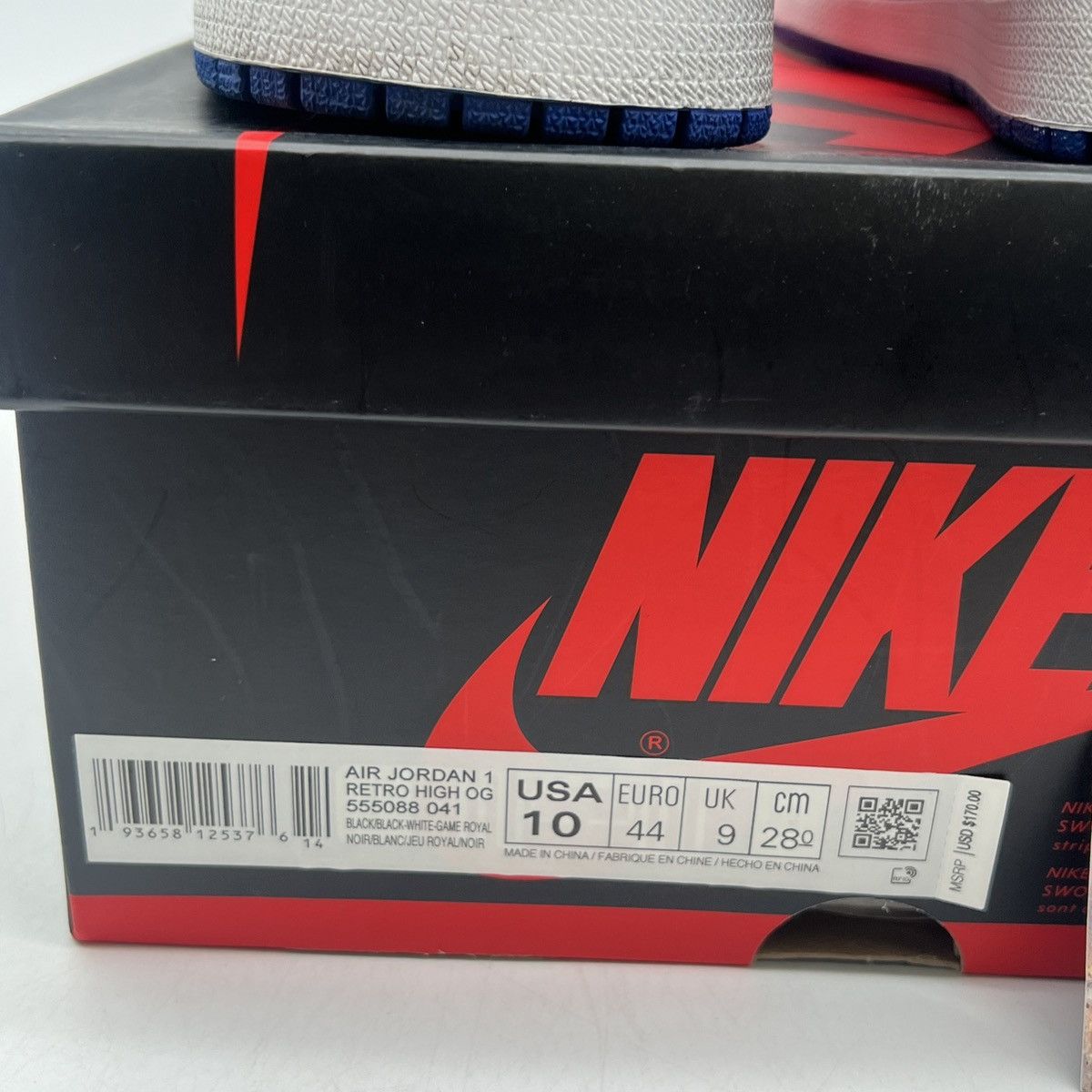 Nike Air Jordan 1 high Royal toe Size US 10 / EU 43 - 6 Thumbnail
