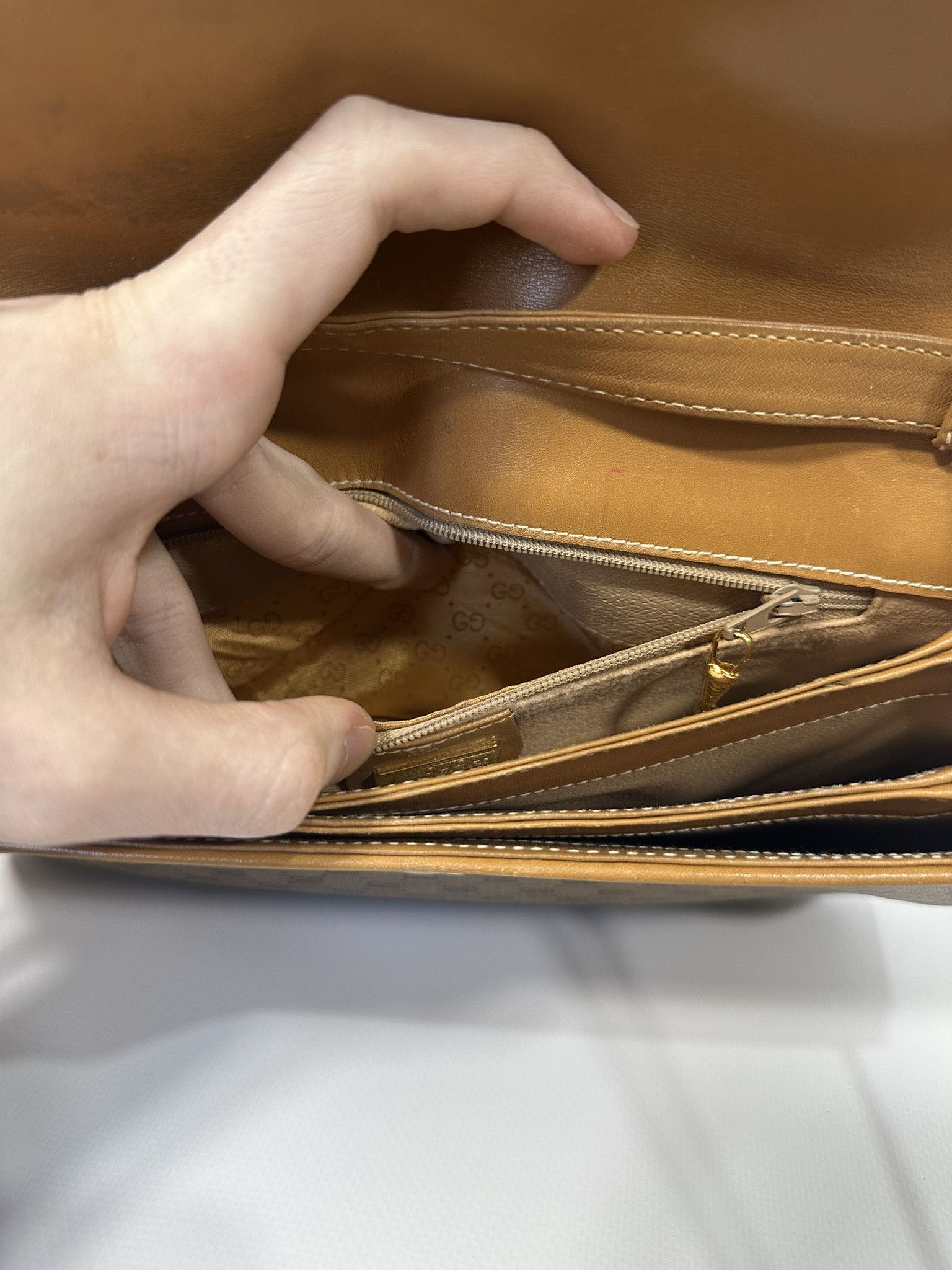 Gucci Gucci Crossbody Bag Micro GG Monogram Vintage Beige Size ONE SIZE - 17 Thumbnail