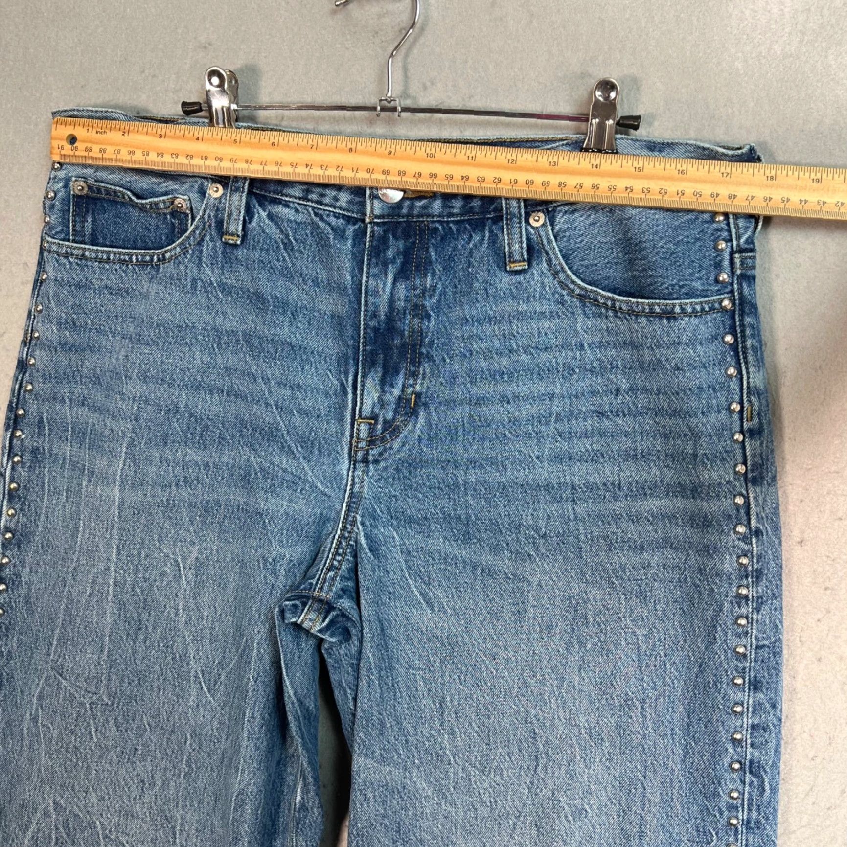 J.Crew VINTAGE J.CREW Jeans Wide-Leg Womens Size 30 Blue 100% Cotton Distressed Hem 31in Inseam Size 30" / US 8 / IT 44 - 7 Thumbnail