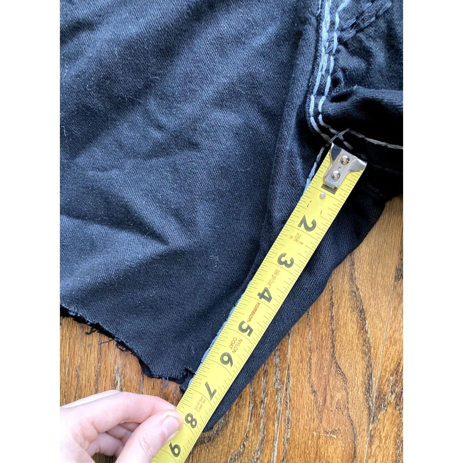 True Religion True Religion Jeans Shorts Bermuda Mens 40 Ricky Super T Flap Pocket USA Frayed Black Denim Cotton 5-Pocket USA Grunge Hip Hop Bermuda 40 Mens Size US 40 / EU 56 - 7 Thumbnail