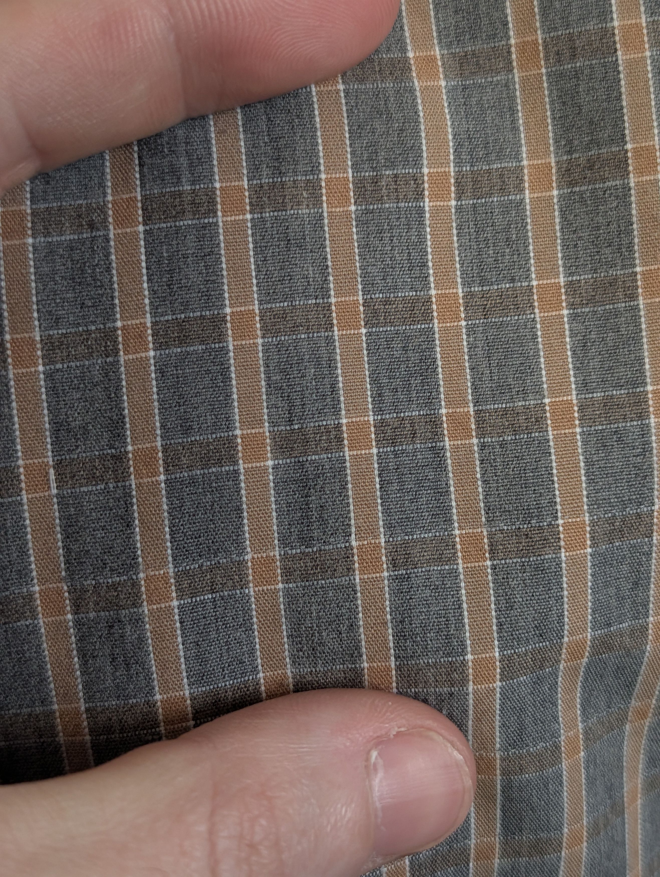 Armani PETER ARMANI Bespoke gray/orange plaid mens dress shirt Size US M / EU 48-50 / 2 - 7 Thumbnail