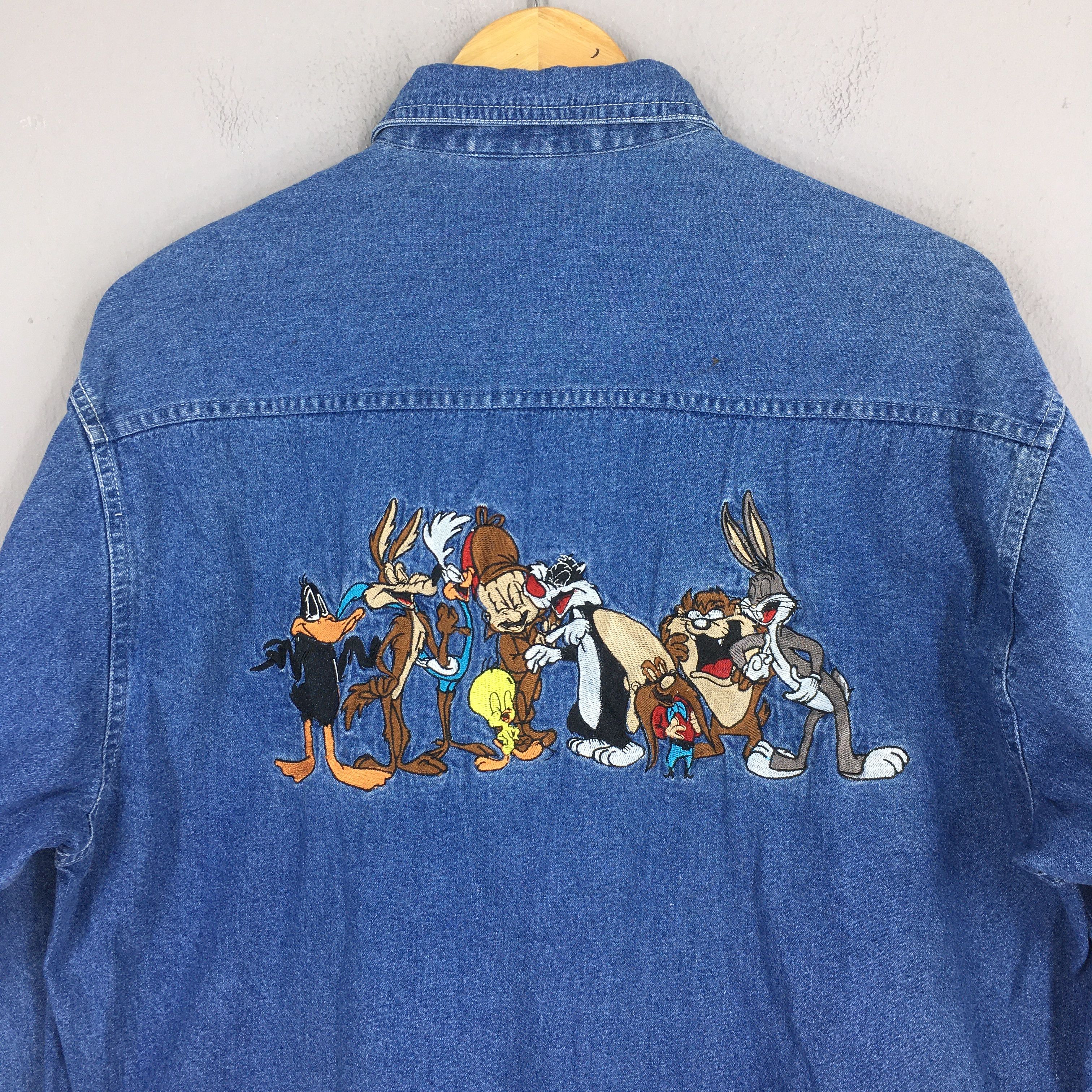 Warner Bros Vintage 90s Looney Tunes Warner Bros Studio Denim Medium Size US M / EU 48-50 / 2 - 8 Thumbnail