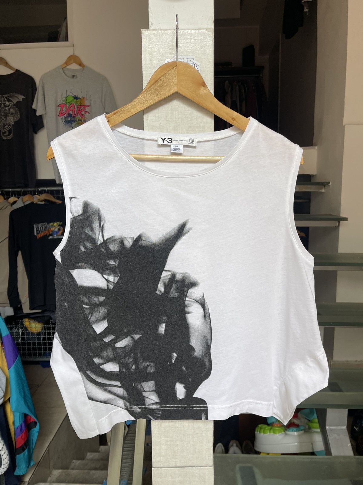 Y-3 Y3 Adidas Yohji Yamamoto Cropped tank smoke Size US S / EU 44-46 / 1 - 1 Thumbnail