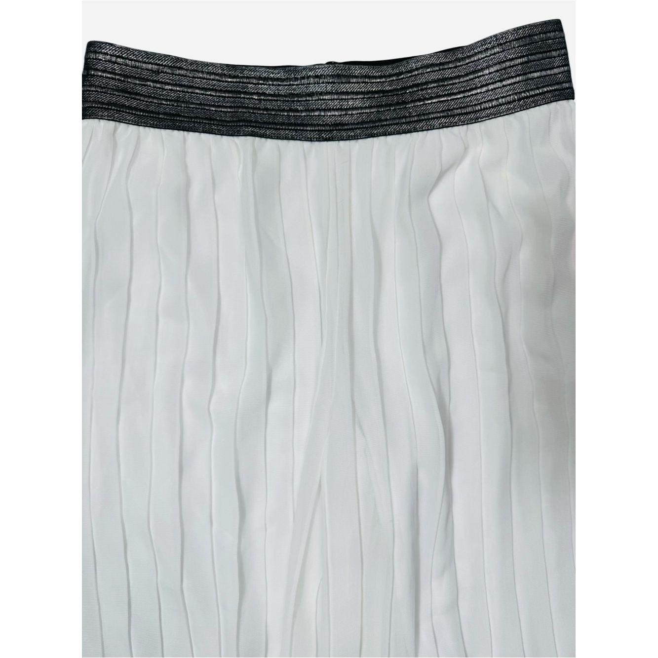 Alfani Alfani Metallic Waistband Pleated Chiffon White Culottes Si Size 28" / US 6 / IT 42 - 5 Thumbnail