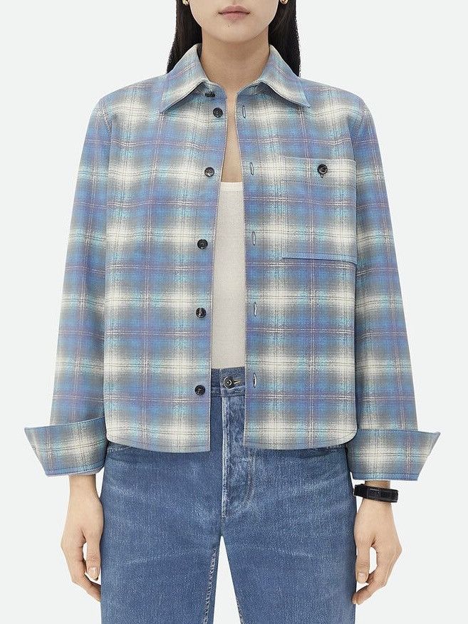 Bottega Veneta Runway Flannel Printed Leather Shirt BNWT Size XS / US 0-2 / IT 36-38 - 7 Thumbnail