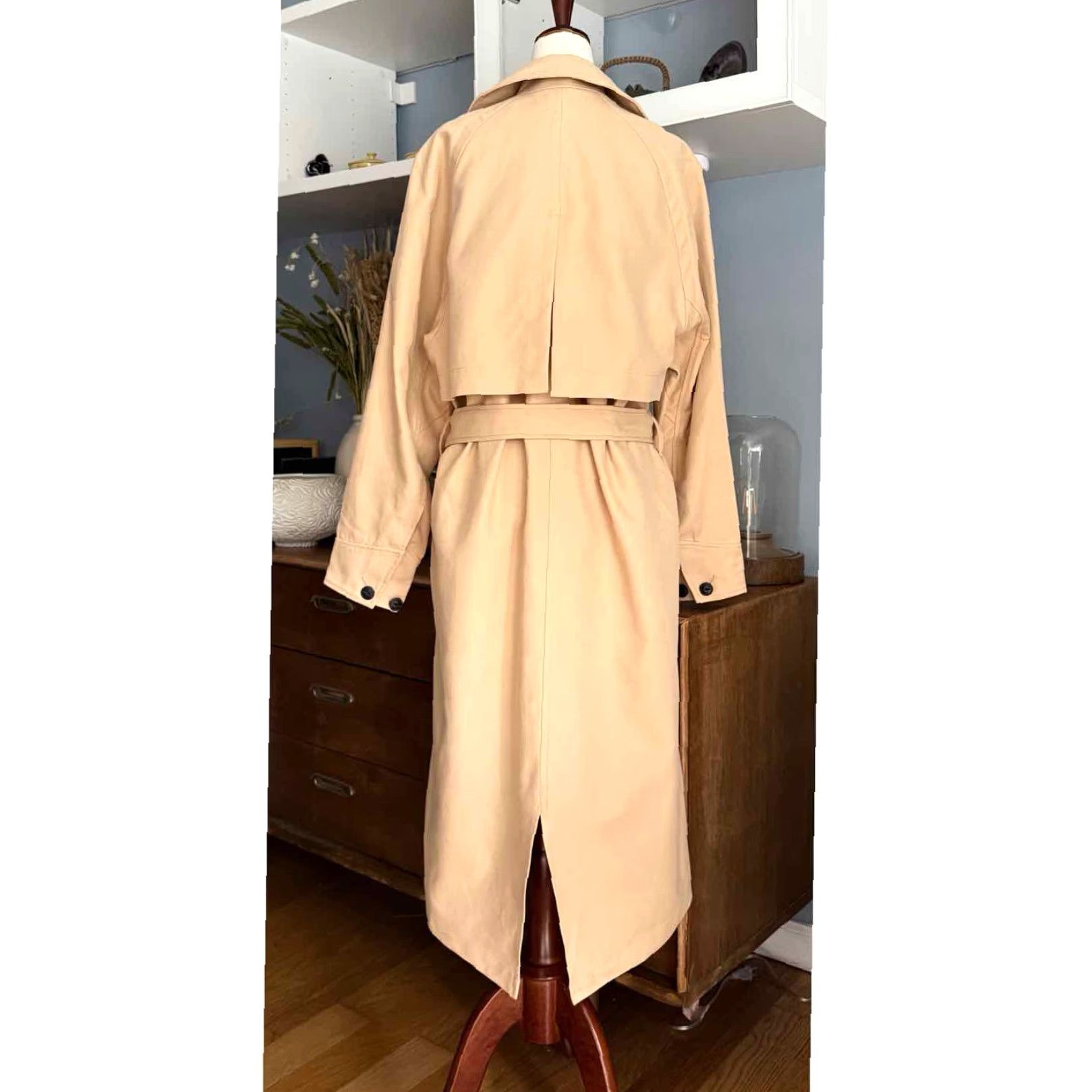 Rag & Bone Rag & Bone Trench Coat Women Beige Cotton Khaki Size M Classic Style 42”-47.5” 21” Pit to Pit Button Tie Coat Size M / US 6-8 / IT 42-44 - 4 Thumbnail