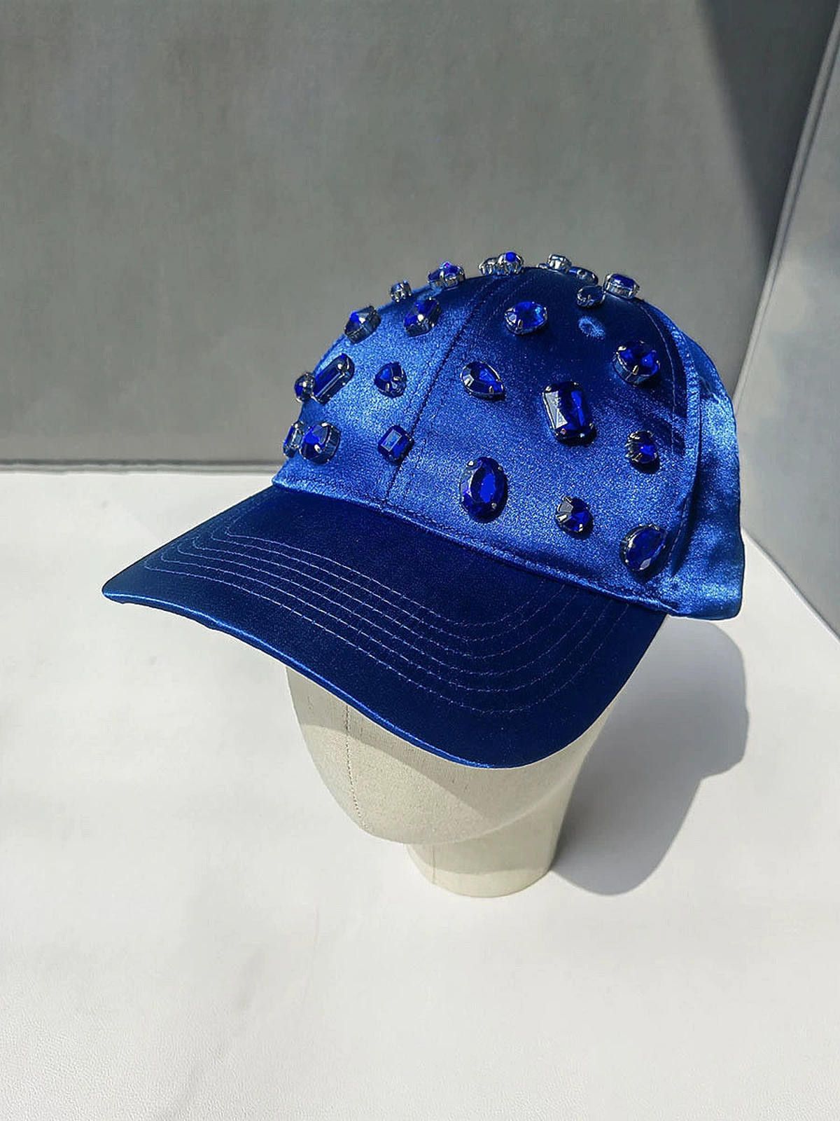Other Red Rhinestone Baseball Cap, Crystal Hat Size ONE SIZE - 9 Thumbnail