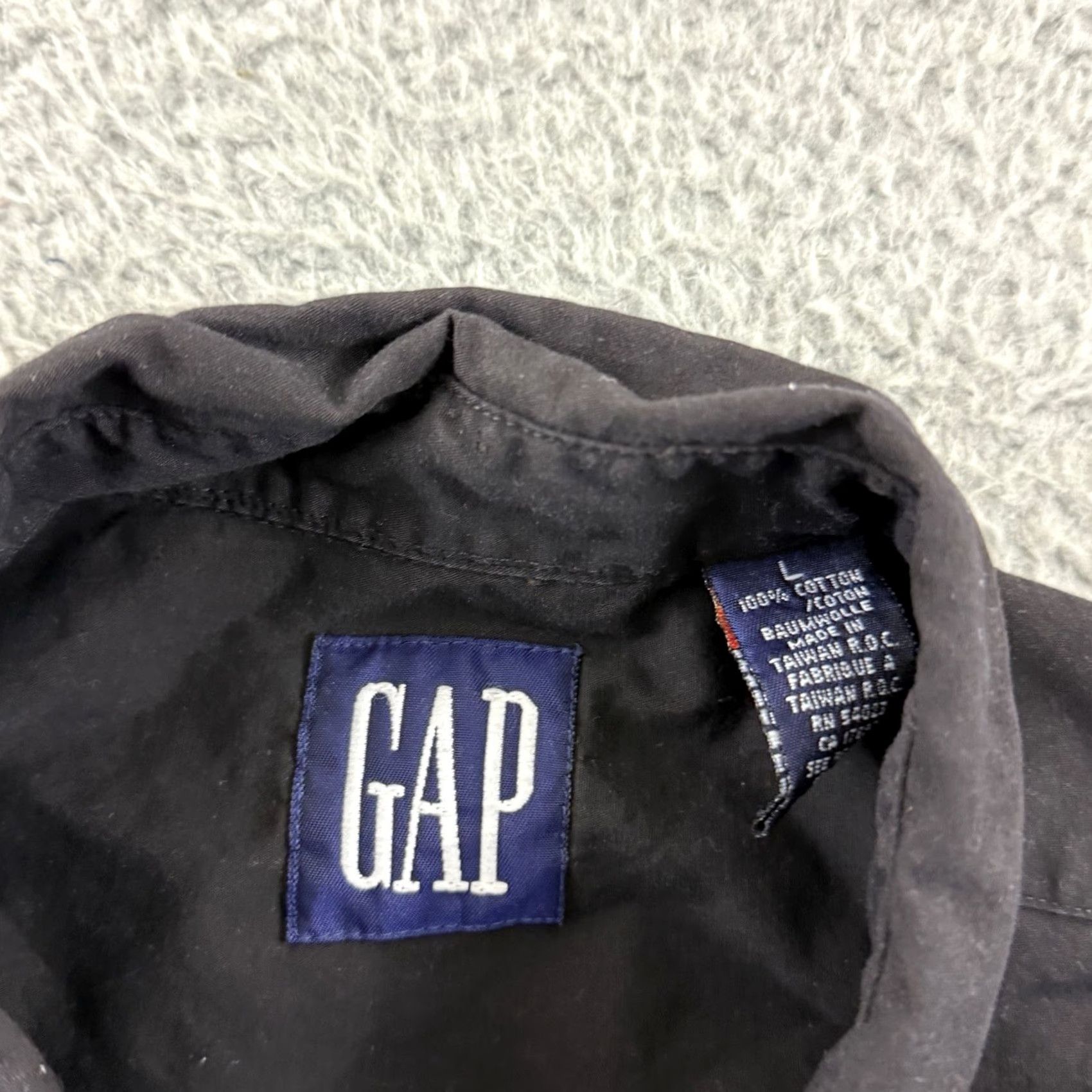 Gap VINTAGE Gap Shirt Mens L Black 90s Long Sleeve Button Up Casual Preppy Boho Shirt Size US L / EU 52-54 / 3 - 6 Thumbnail