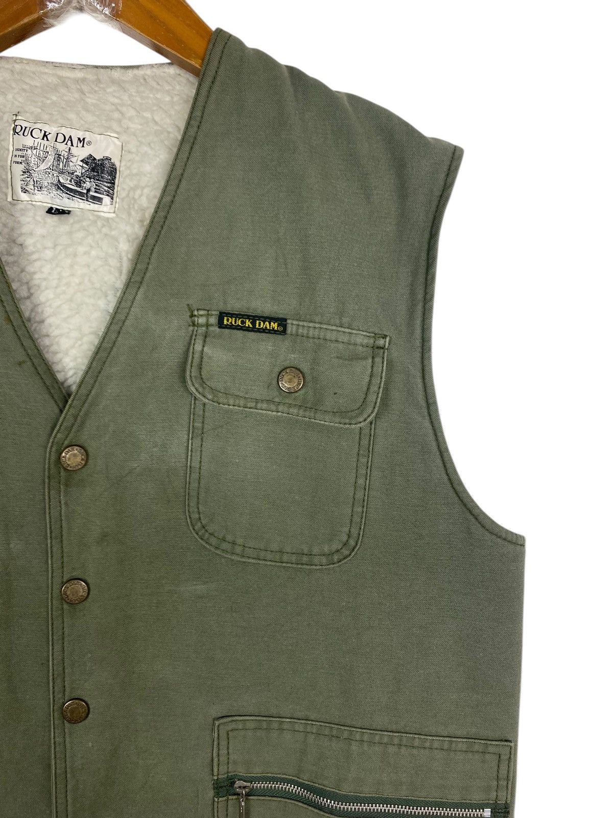 Japanese Brand Rare‼️ Vtg Ruck Dam Shearling Technical Outdoor Vest Jacket Size US S / EU 44-46 / 1 - 7 Thumbnail