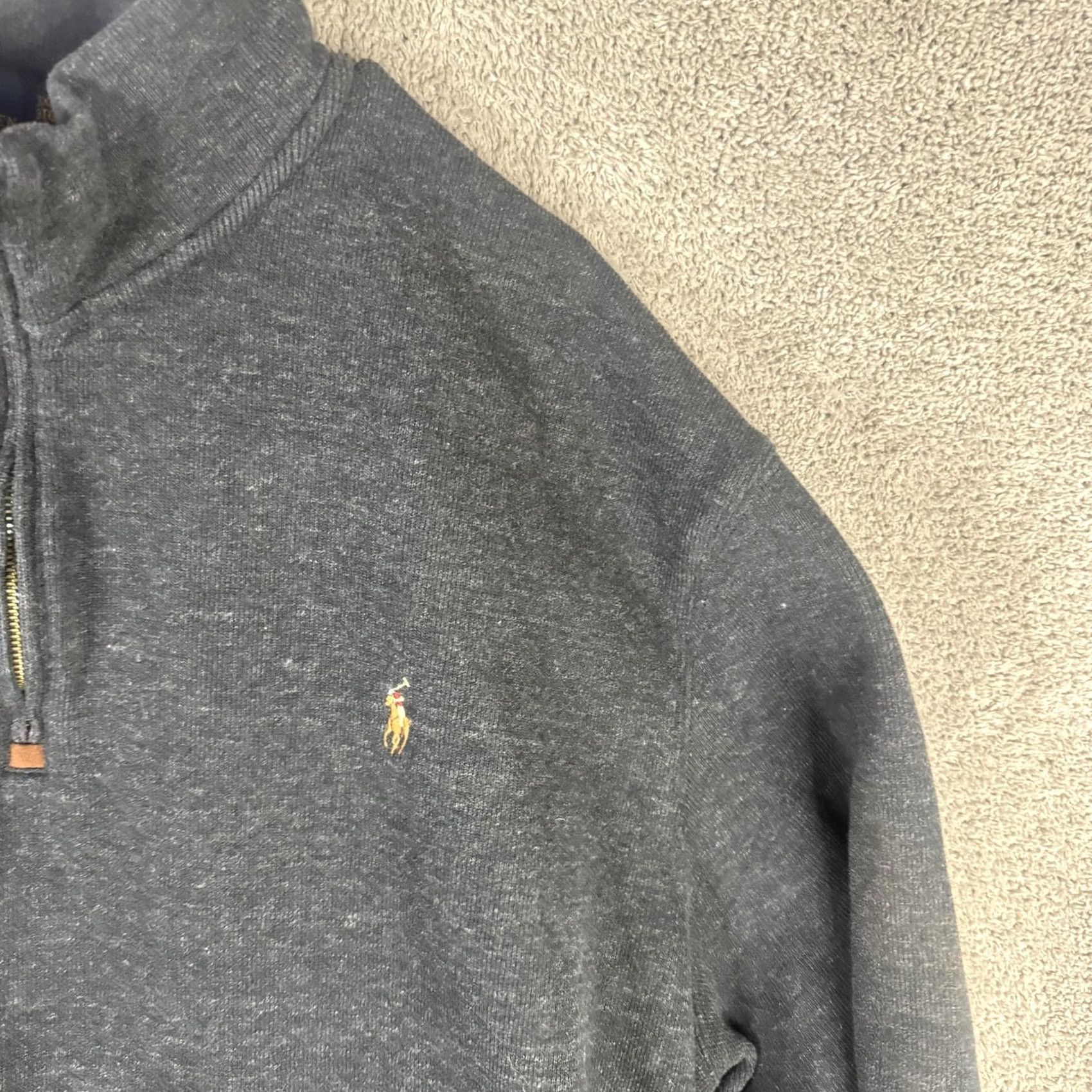 Polo Ralph Lauren Polo Ralph Lauren Sweatshirt Pullover 3X Big & Tall Gray Fleece 1/4 Zip Mock Neck Logo Men Size US XXL / EU 58 / 5 - 4 Thumbnail