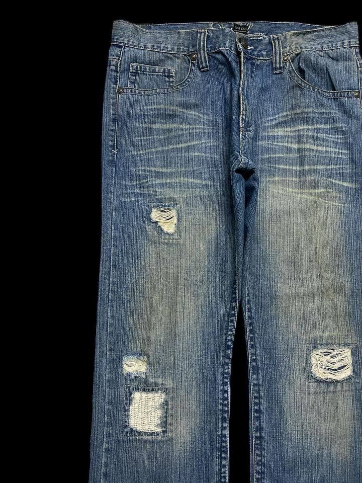 Vintage FLARE 90s Style Japanese Rusty Mudwash Distressed Patchwork Size US 36 / EU 52 - 4 Thumbnail