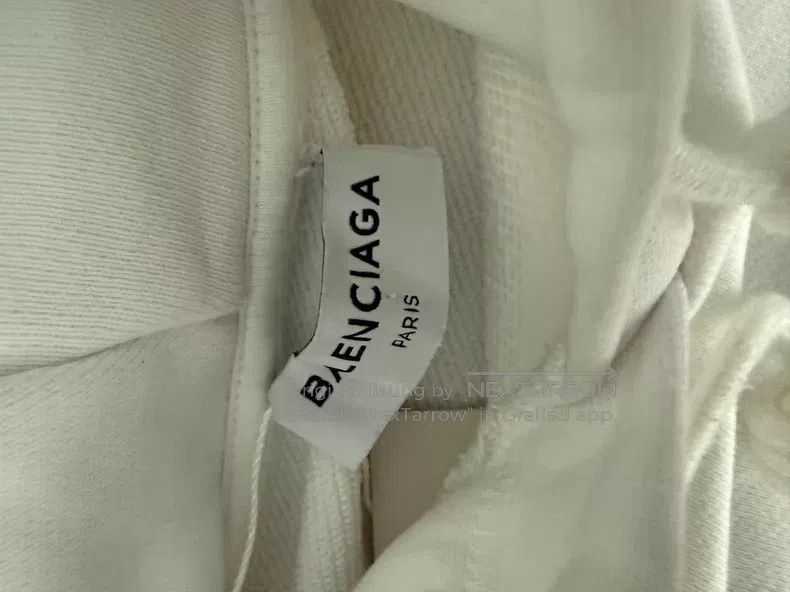 Balenciaga Balenciaga Printed White Loose Hoodie Size US XS / EU 42 / 0 - 4 Thumbnail