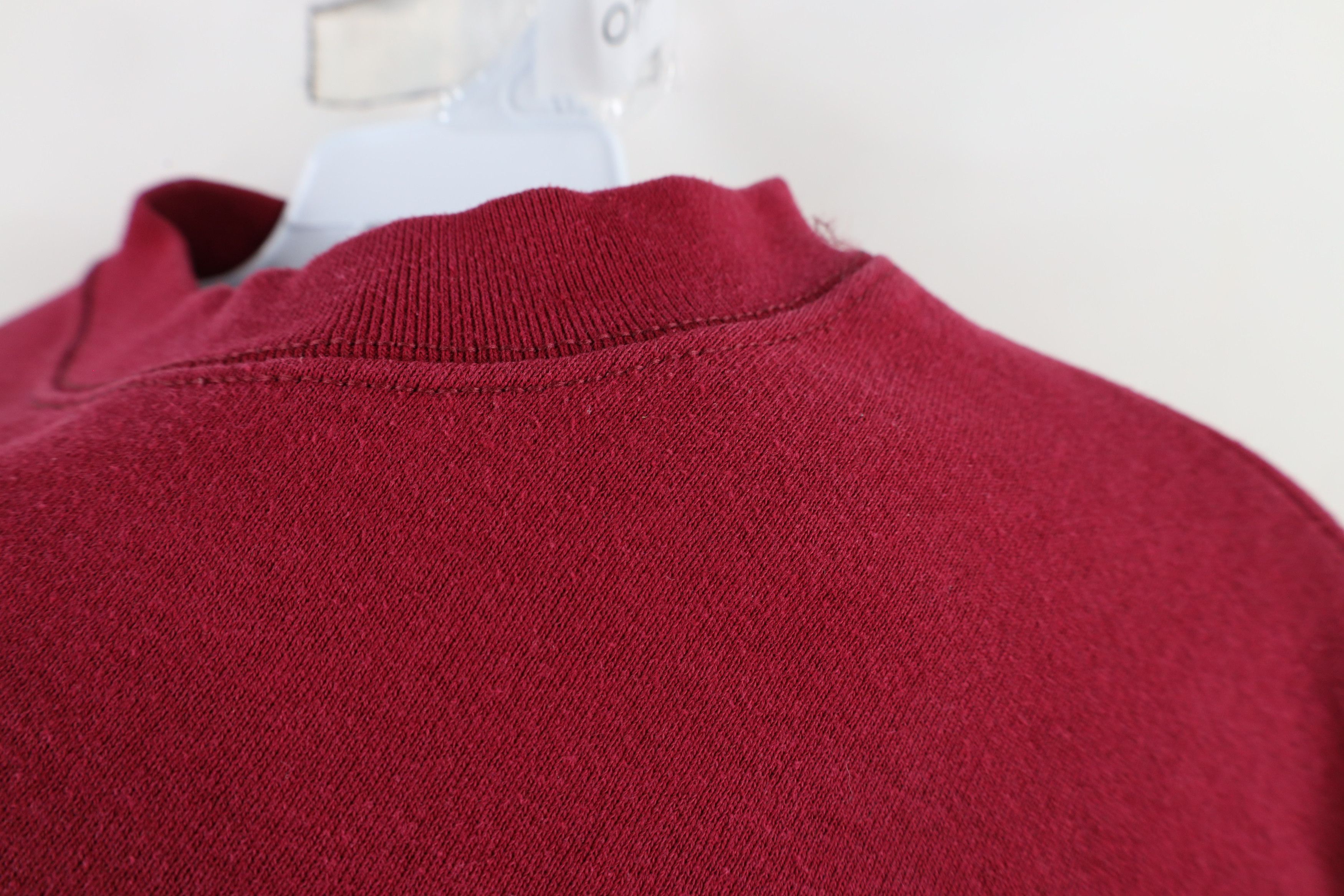 Vintage Vintage 90s Streetwear Blank Heavyweight Sweatshirt Red USA Size US XL / EU 56 / 4 - 10 Thumbnail