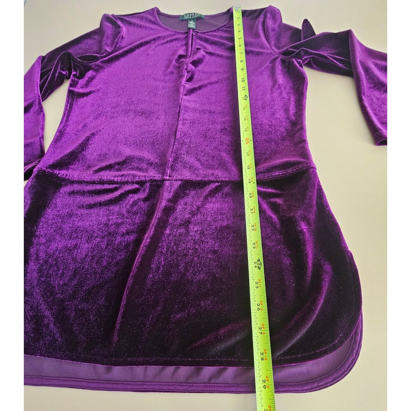 Lauren Ralph Lauren Lauren Ralph Laure Plum Velvet Keyhole Pullover Tunic Top S Size S / US 4 / IT 40 - 6 Thumbnail