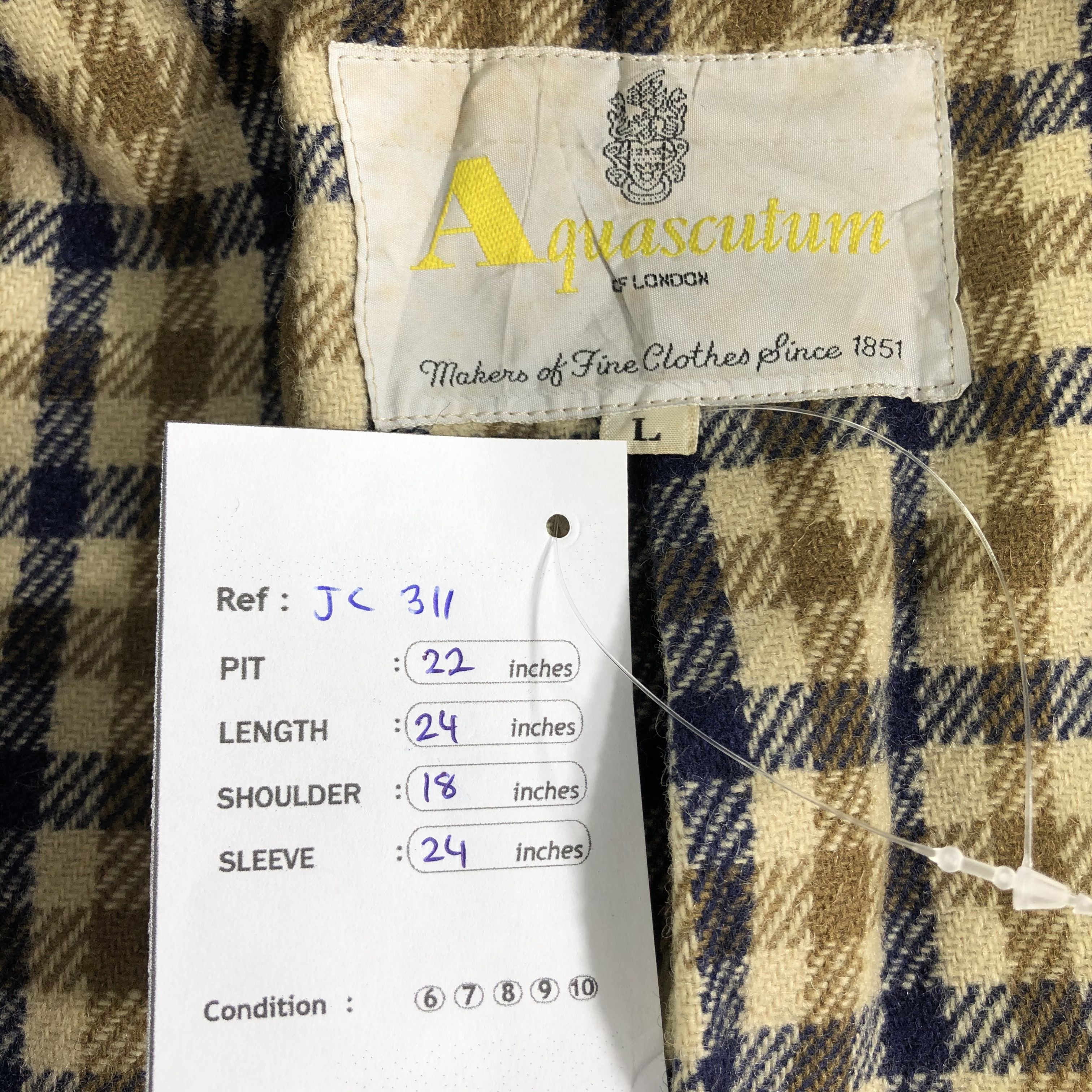 Aquascutum Aquascutum Blue Wool Peacoat Jacket -JC311 Size US L / EU 52-54 / 3 - 8 Thumbnail