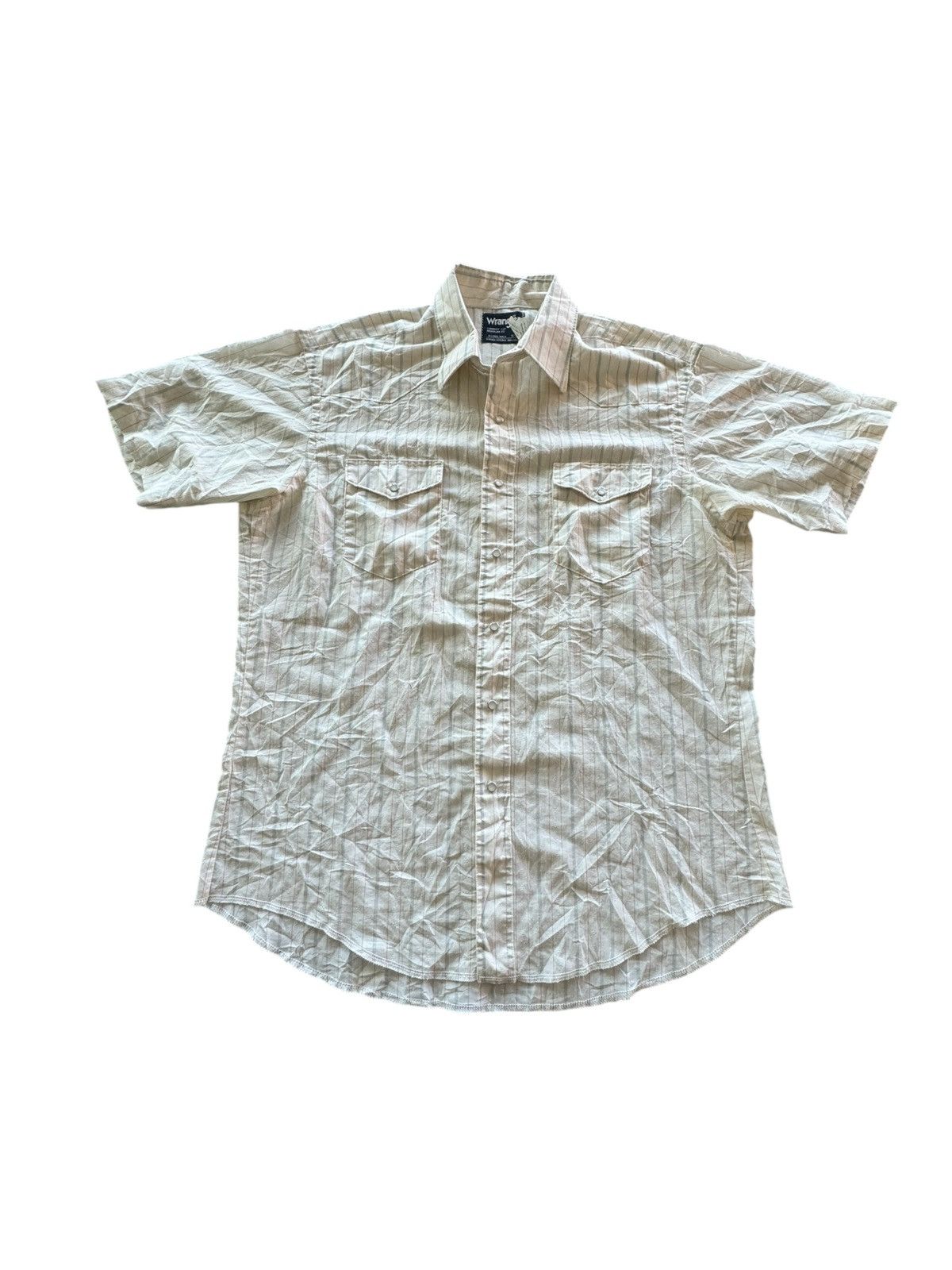 Vintage × Wrangler Vintage Wrangle Cowboy Cut Pearl Snap Long Tail Button Up Size US XL / EU 56 / 4 - 1 Thumbnail