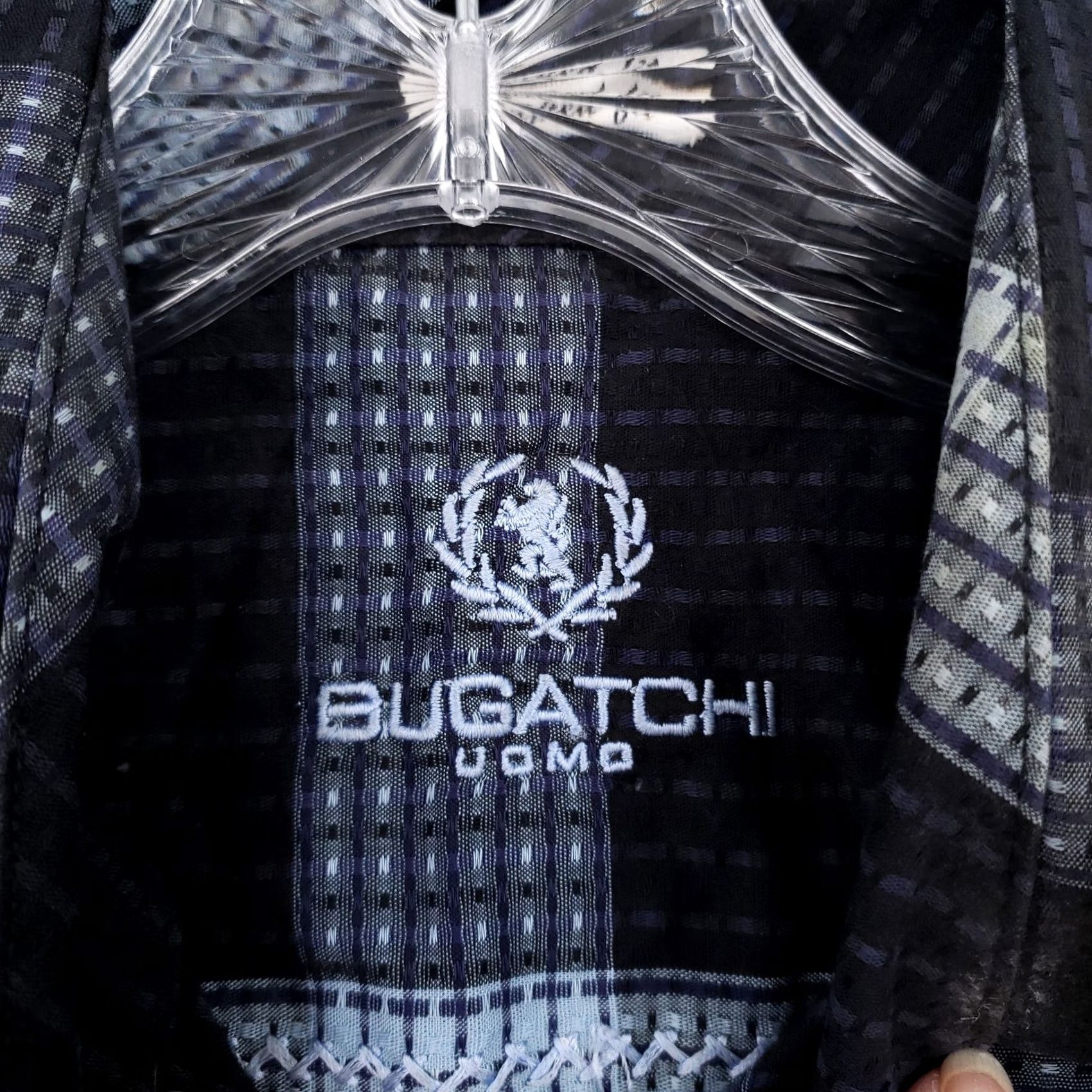 BUGATCHI Bugatchi Uomo Button-Up Shirt Mens M Medium Black Blue Plaid Long Sleeve Casual Shirt Mens Size US M / EU 48-50 / 2 - 7 Thumbnail