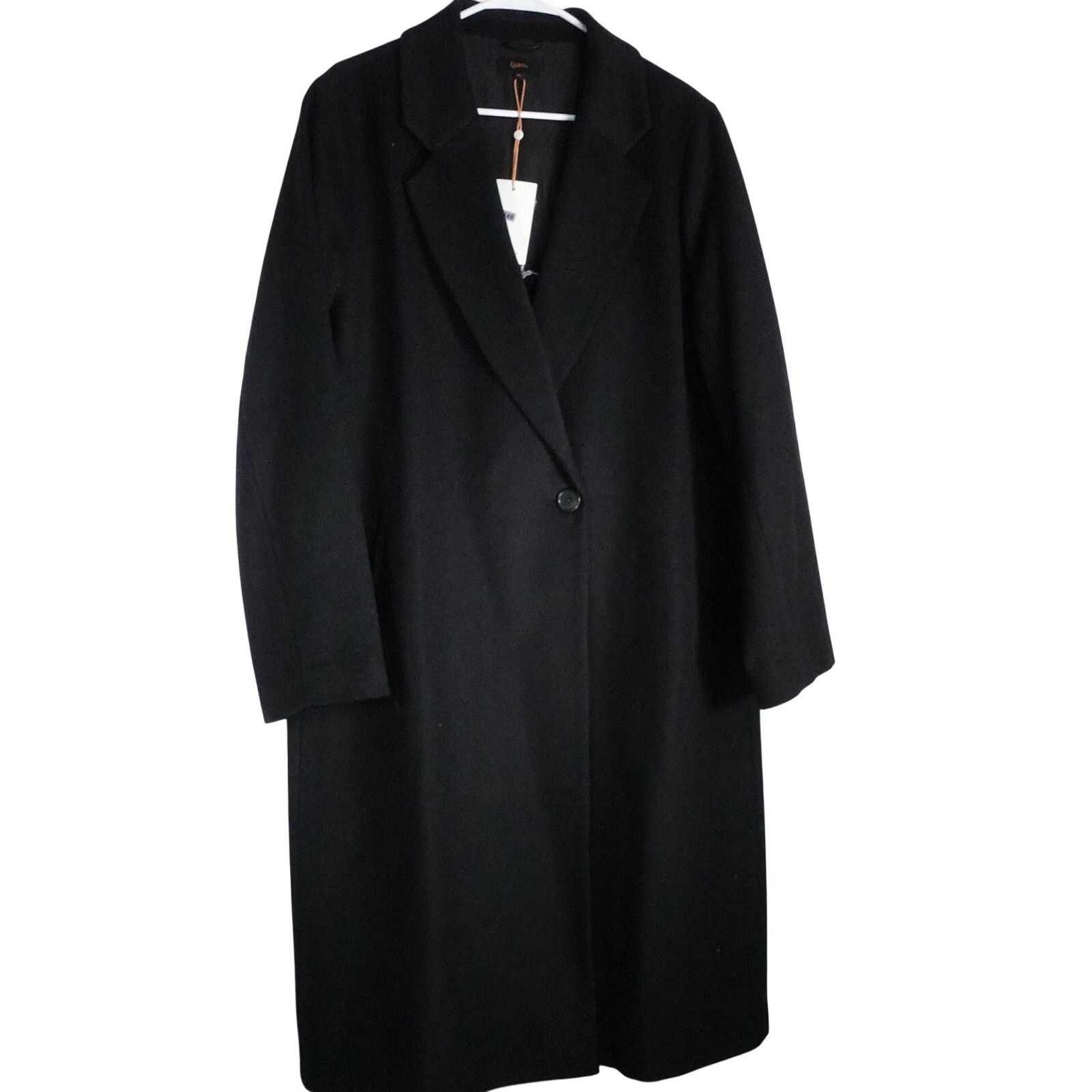 Quince Wuince Black Italian Classic Single Breasted Wool Coat XL Size XL / US 12-14 / IT 48-50 - 4 Thumbnail