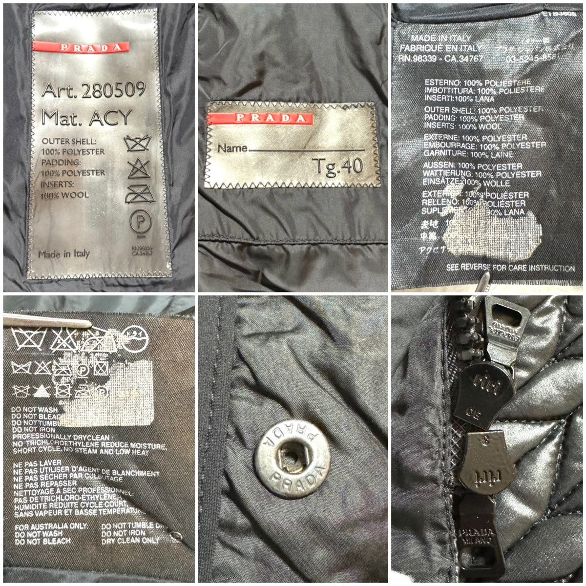 Prada Prada Sport ribbed gathered nylon jacket, black, size 40, Size S / US 4 / IT 40 - 2 Thumbnail