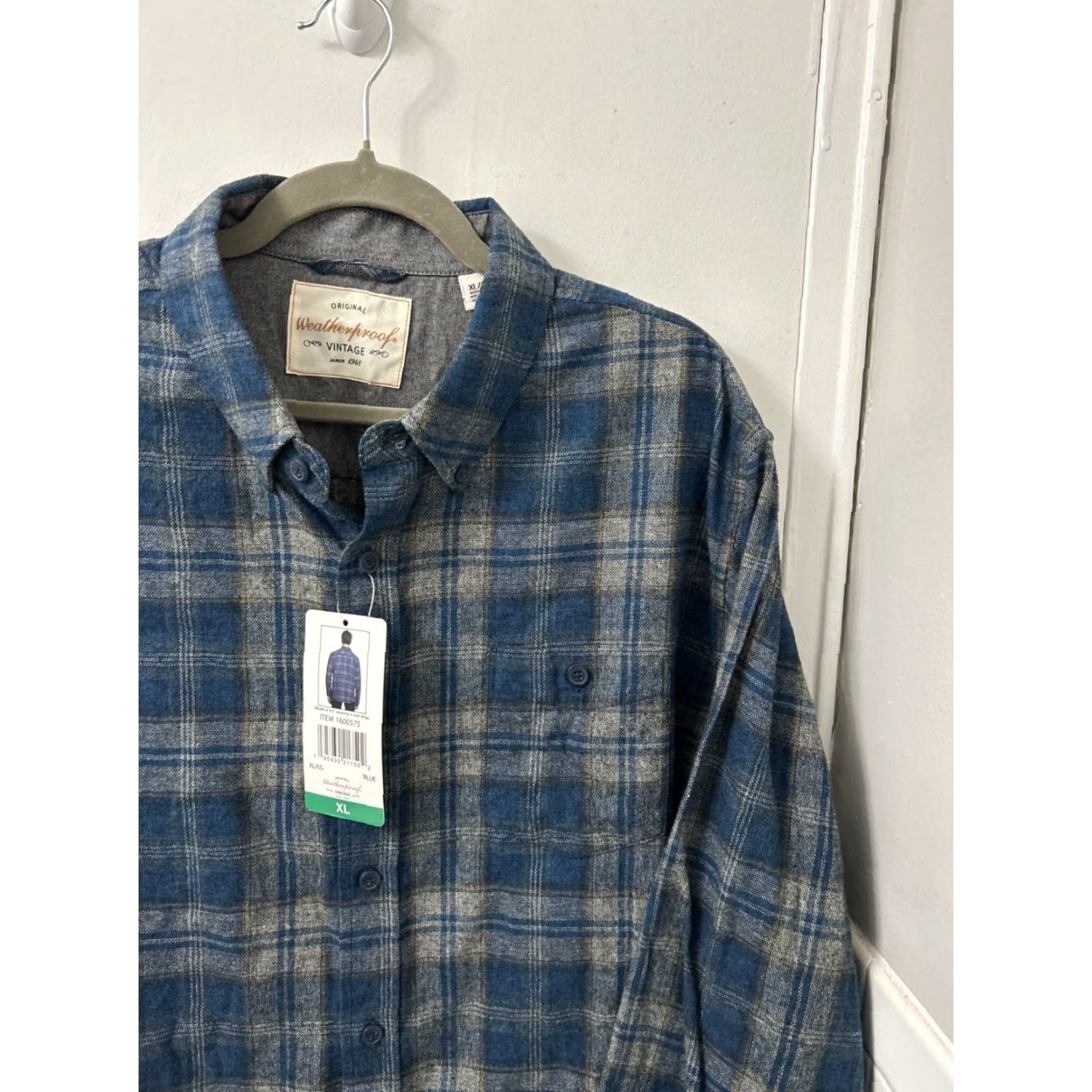 Weatherproof Weatherproof Vintage Shirt Mens XL Blue Gray Plaid Button Down L/S NWT Size US XL / EU 56 / 4 - 4 Thumbnail