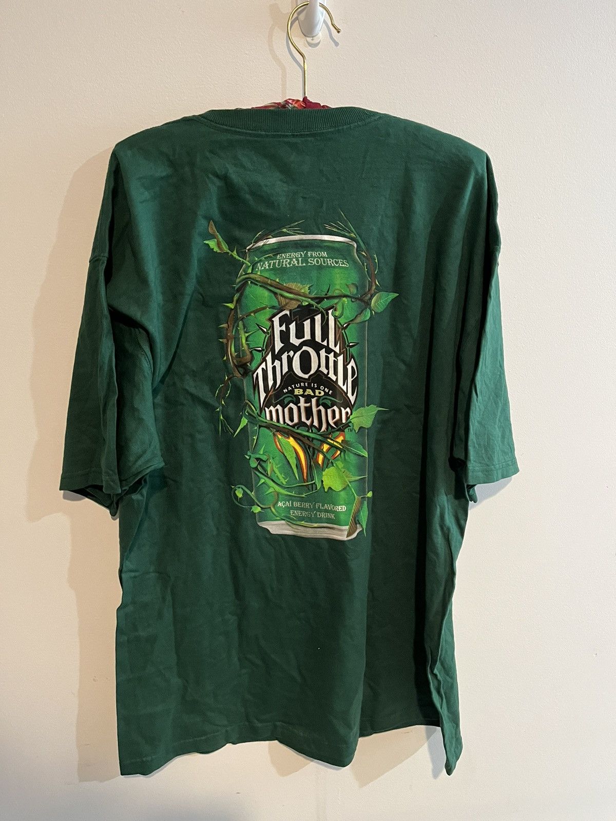 image of Fruit Of The Loom x Vintage Real Vintage Full Throttle Energy Shirt in Green, Men's (Size XL)