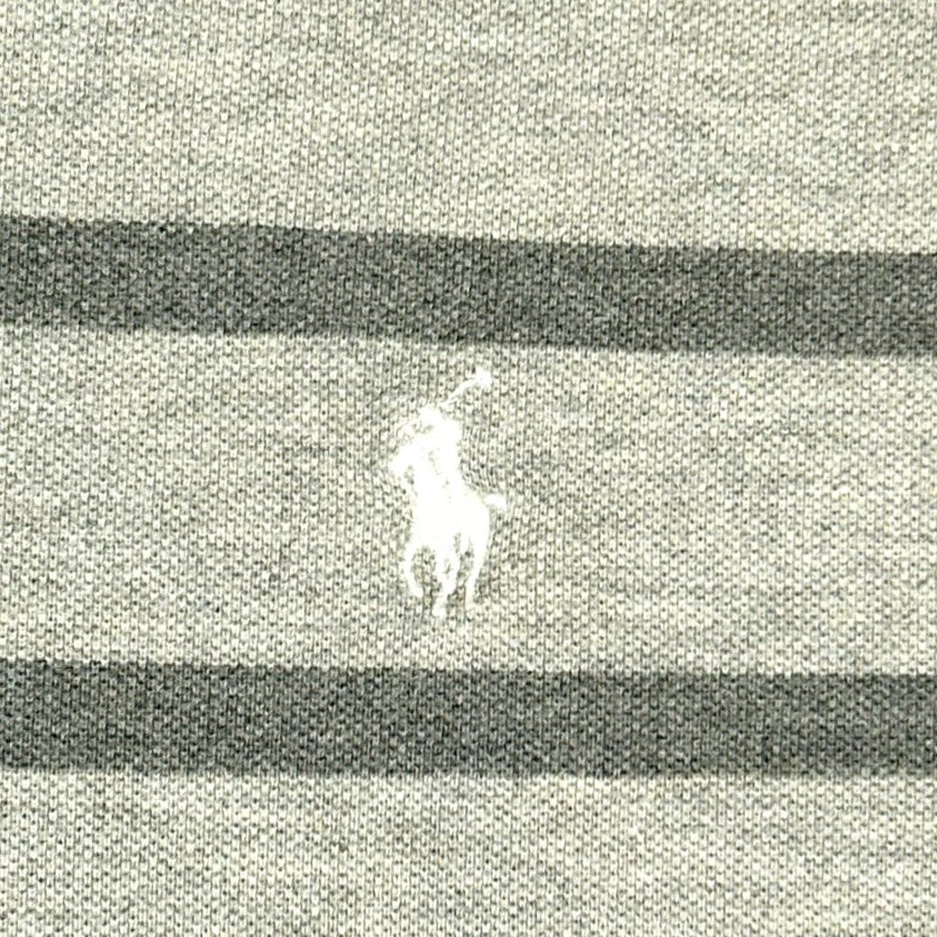 Polo Ralph Lauren VINTAGE Polo Ralph Lauren Polo Shirt Adult LARGE Gray Stripe Monochrome 90s Polo Ralph Lauren Logo Short Sleeve Casual Mens Size US L / EU 52-54 / 3 - 5 Thumbnail