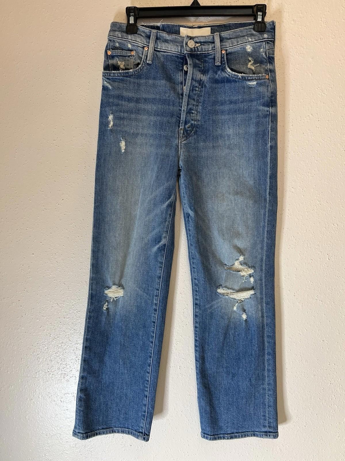 Indian Motorcycle MOTHER Superior The Rambler Ankle Distressed Jeans Size 28 Size 28" / US 6 / IT 42 - 2 Thumbnail