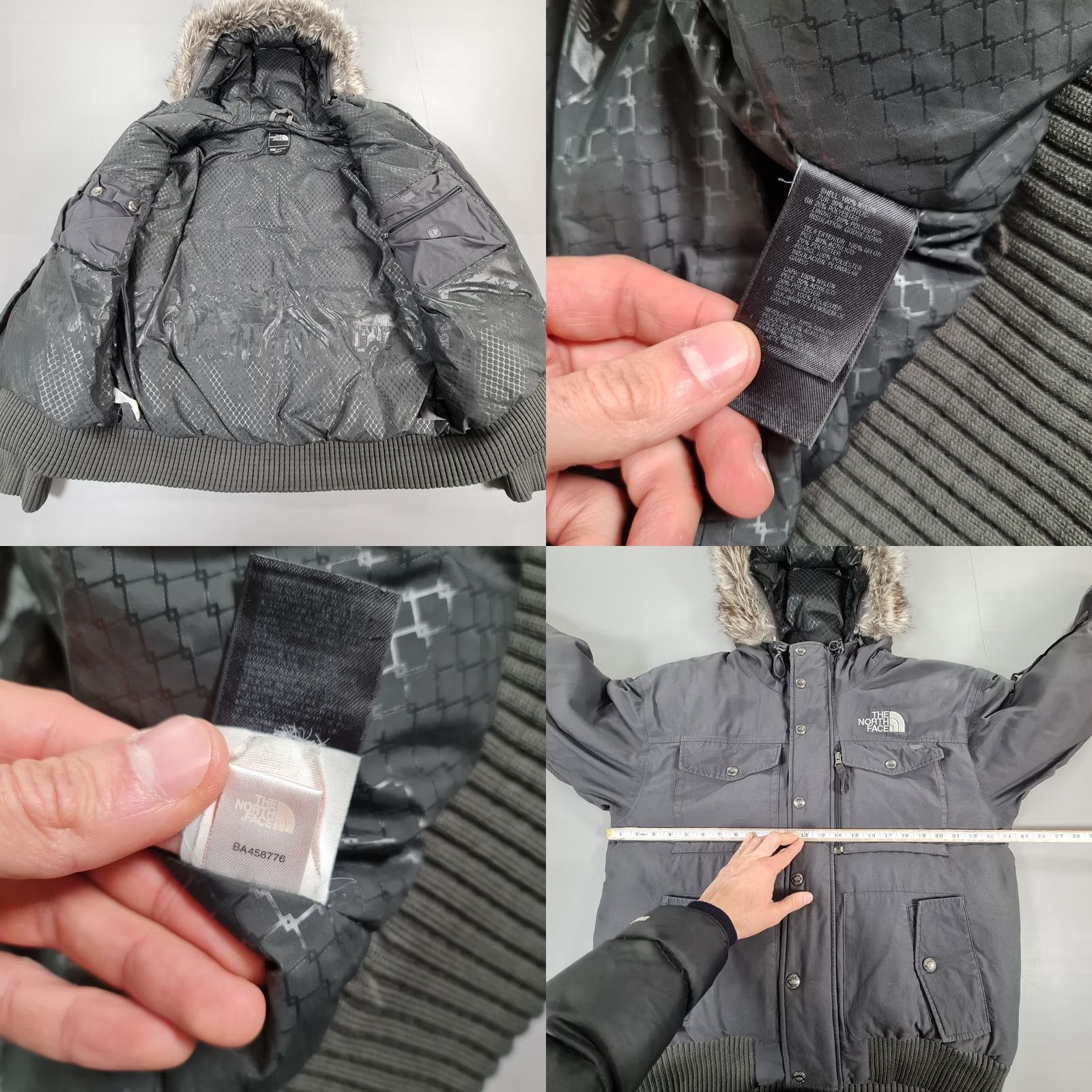 The North Face The North Face Gotham Bomber Jacket Mens Gray Small Goose Down Insulated Hooded Pockets Full Zip Removable Fur Down Nylon Shell Vintage No Size US S / EU 44-46 / 1 - 8 Thumbnail