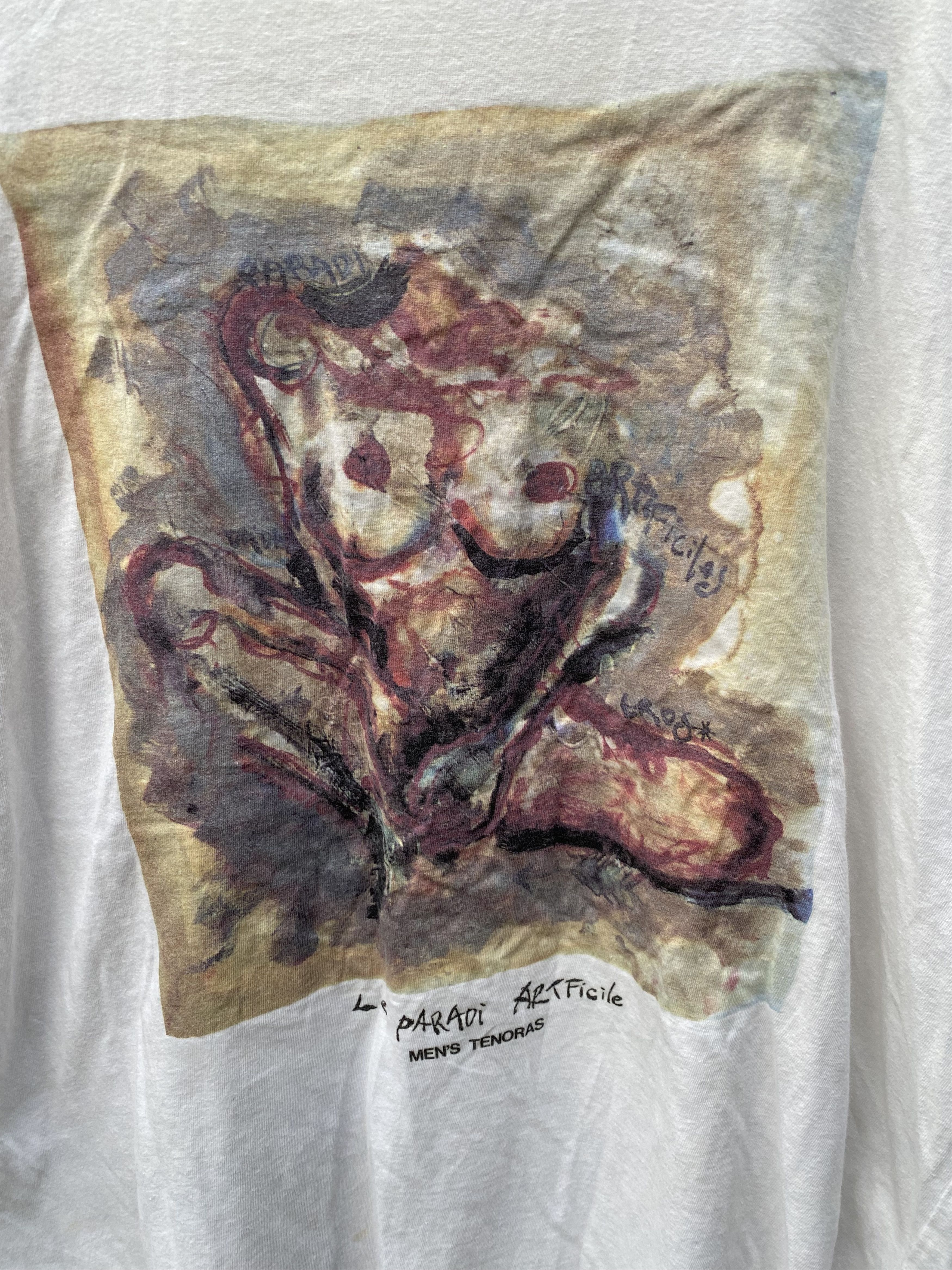 Vintage Vintage Mens Tenoras Le Parodi Artificile Paint Art Tshirt Size US L / EU 52-54 / 3 - 2 Thumbnail