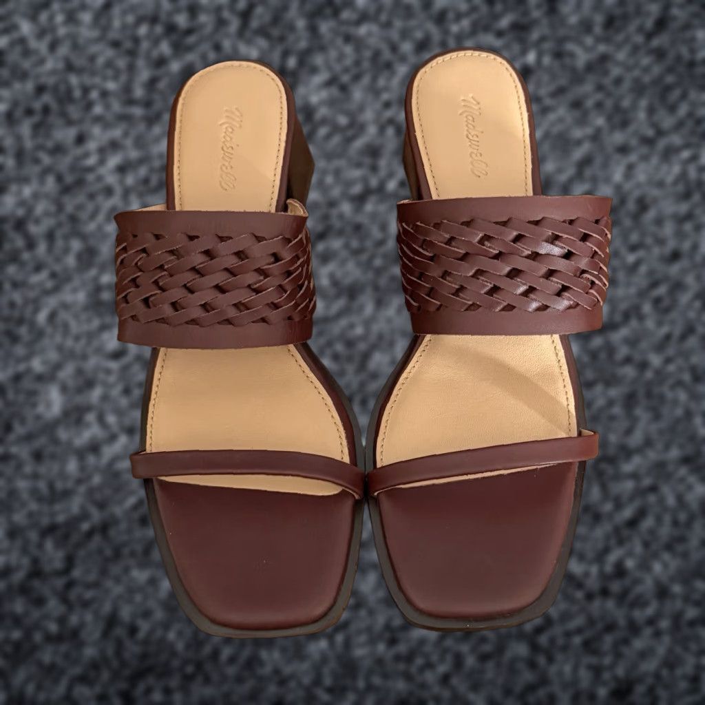 Madewell Madewell Roni Keira Woven Block Heel Sandal In Apple Butter Size 6.5 Womens Heels Apple Butter Block Heel Leather Upper M Width Shoes Size US 7 / IT 37 - 1 Thumbnail