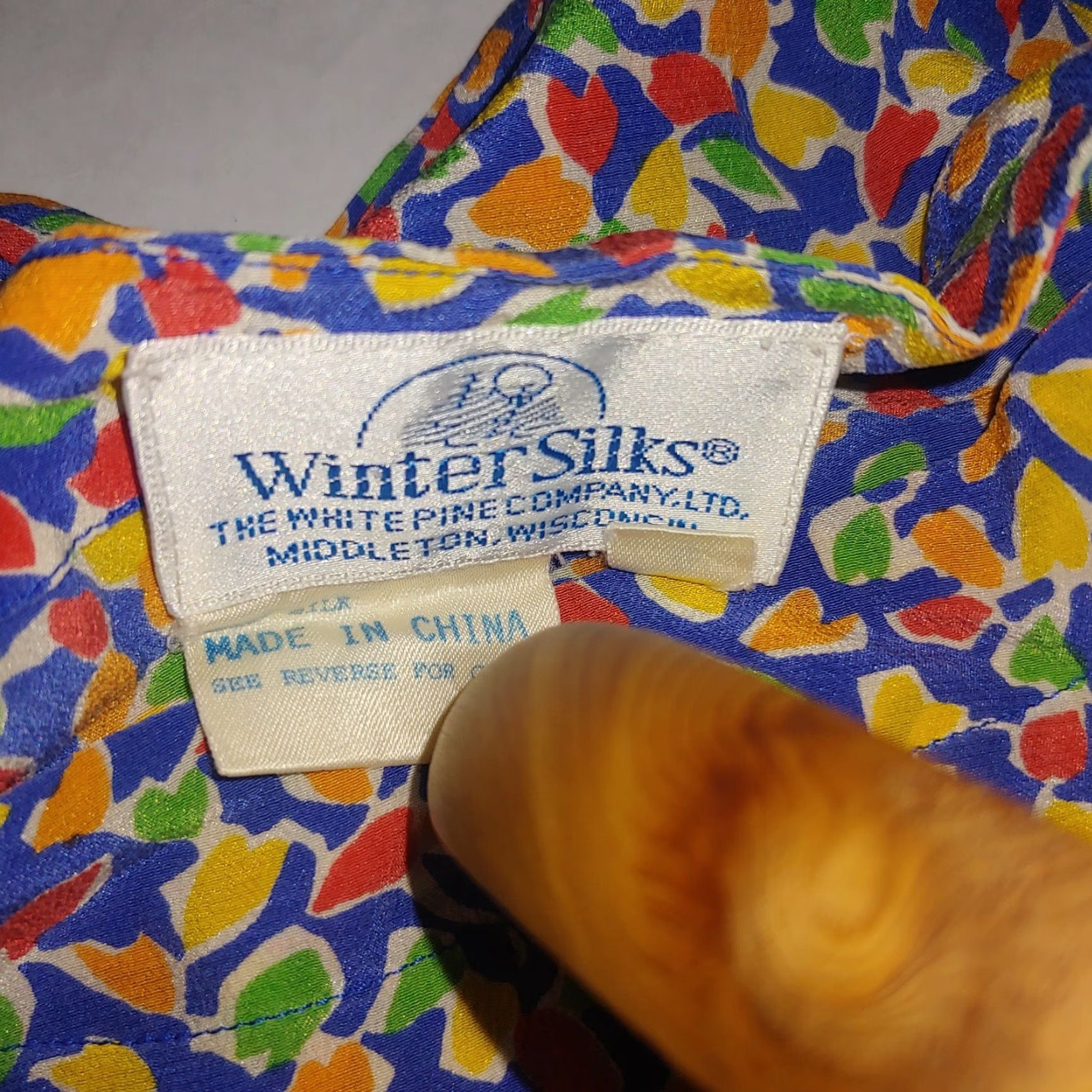 Vintage VINTAGE Winter Silks Blouse Womens 6 Shirt Pullover Short Slv Blue Abstract Vintage Size M / US 6-8 / IT 42-44 - 6 Thumbnail